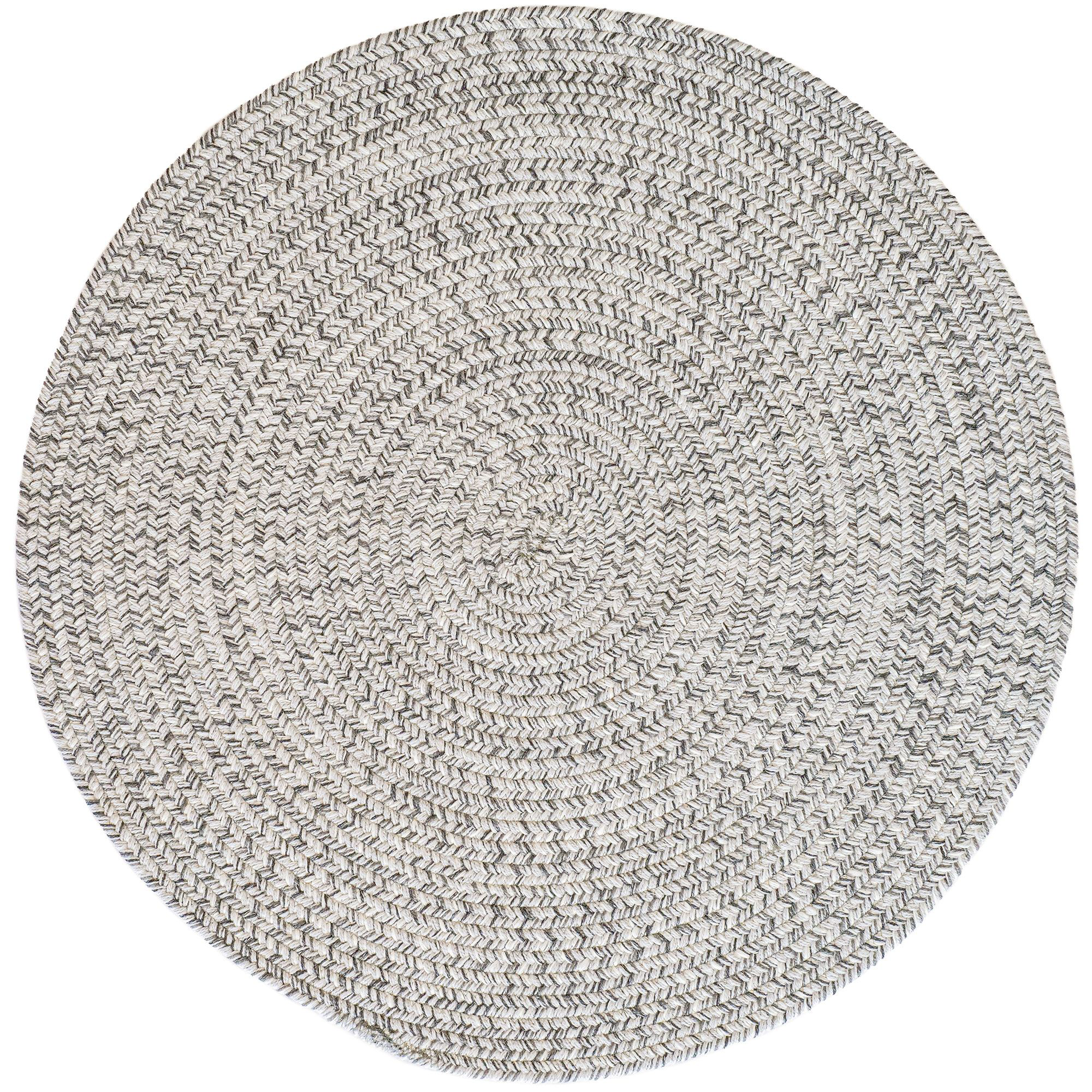 Image of Capel Worcester Indoor/Outdoor Braided Round Area Rug - Light Charcoal - 5'6″