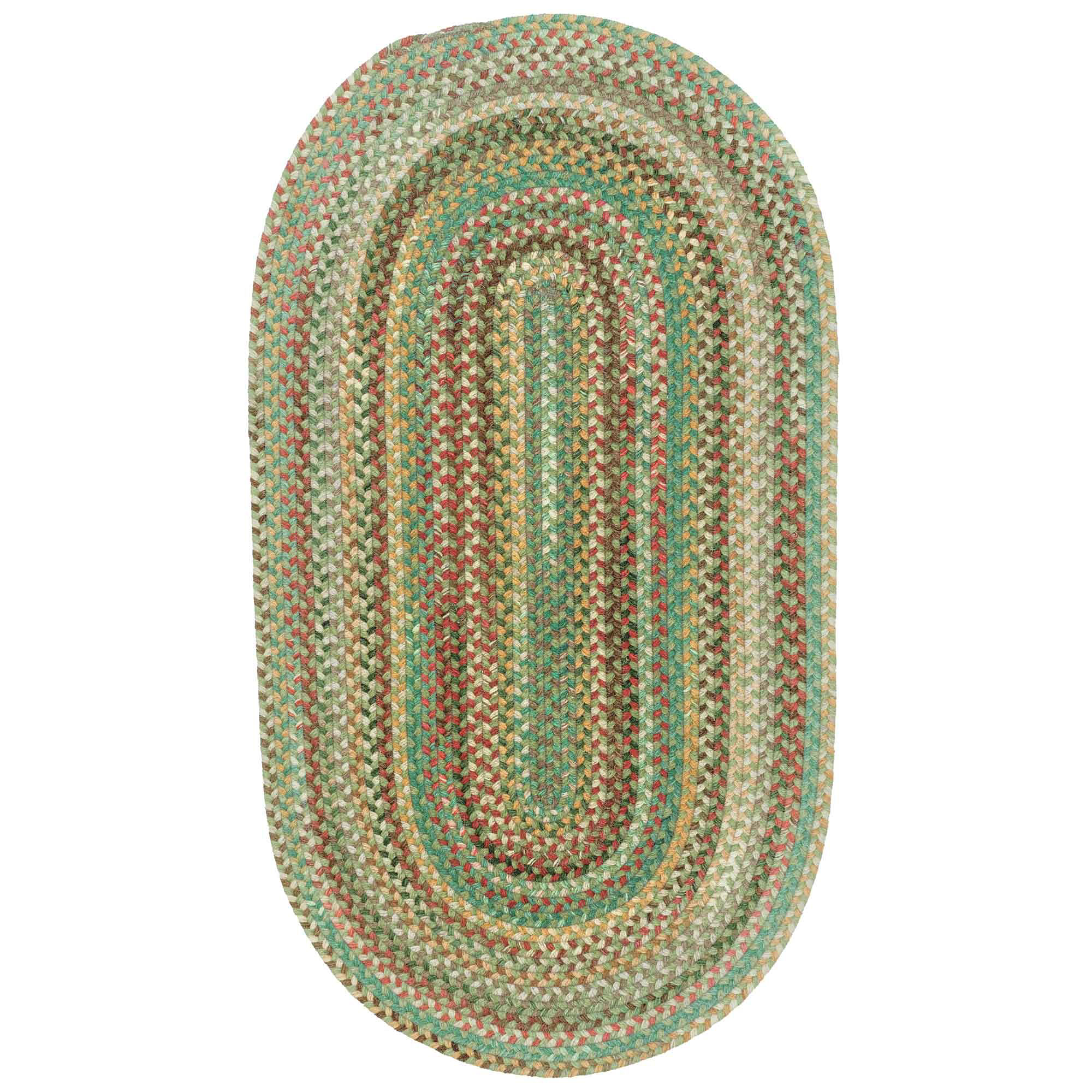 Image of Capel Sherwood Forest Braided Wool-Blend Oval Area Rug - Pine Wood - 27″ x 4'