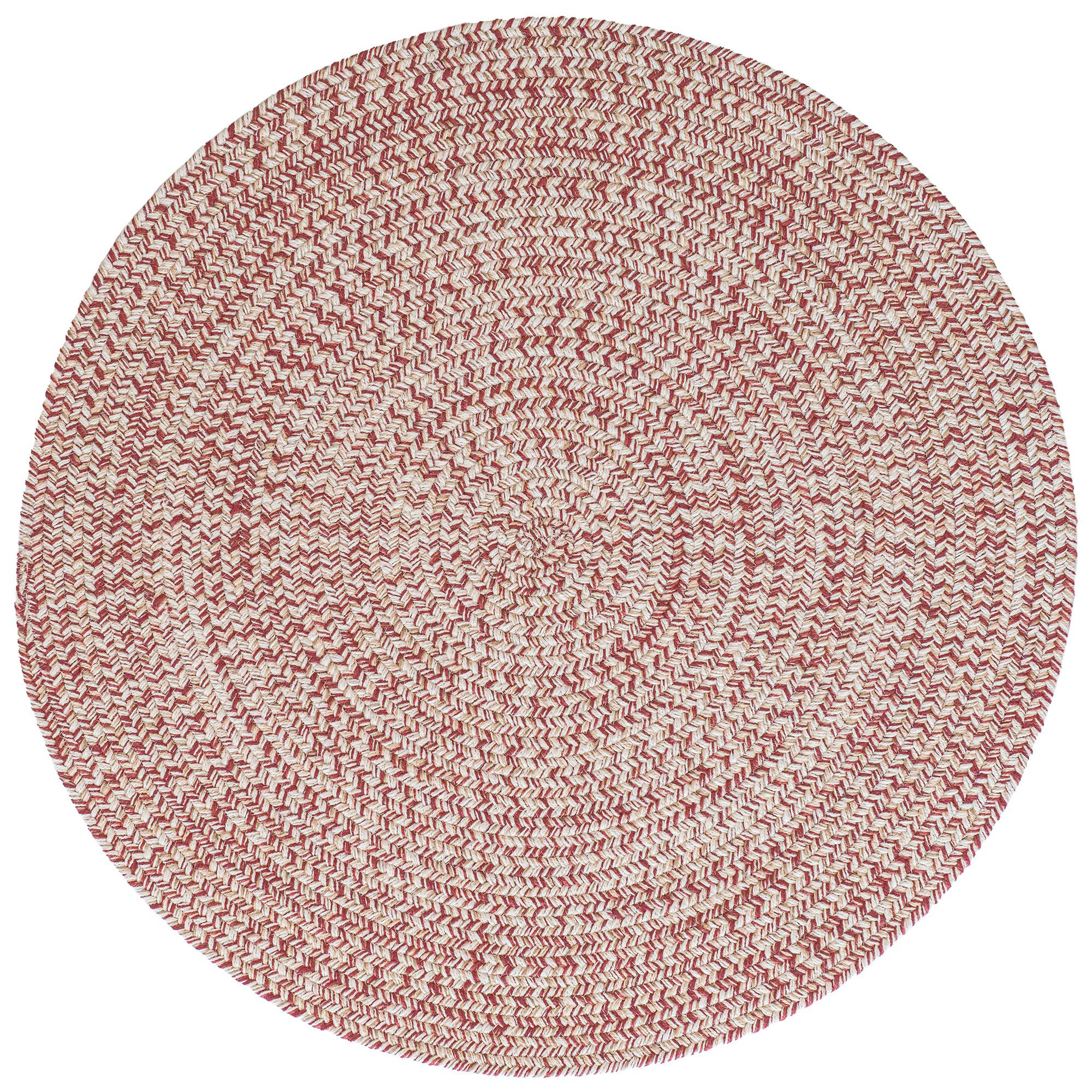 Image of Capel Worcester Indoor/Outdoor Braided Round Area Rug - Light Ruby - 36″