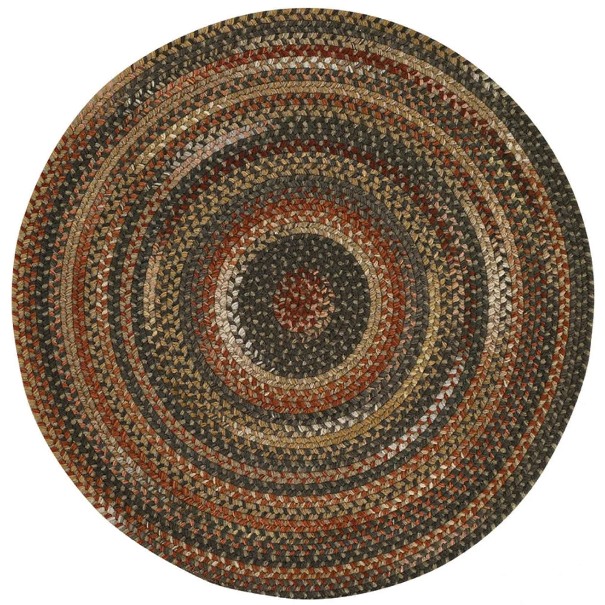 Image of Capel Manchester Wool-Blend Round Area Rug - Brown Hues - 5'6″