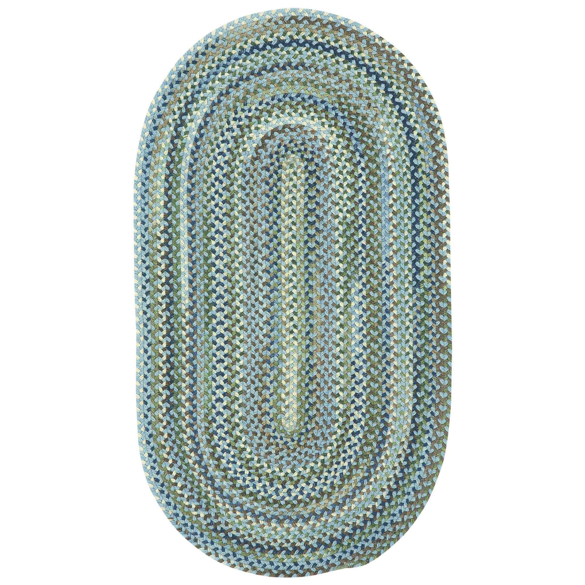 Image of Capel Manchester Wool-Blend Oval Area Rug - Light Blue - 27″ x 4'