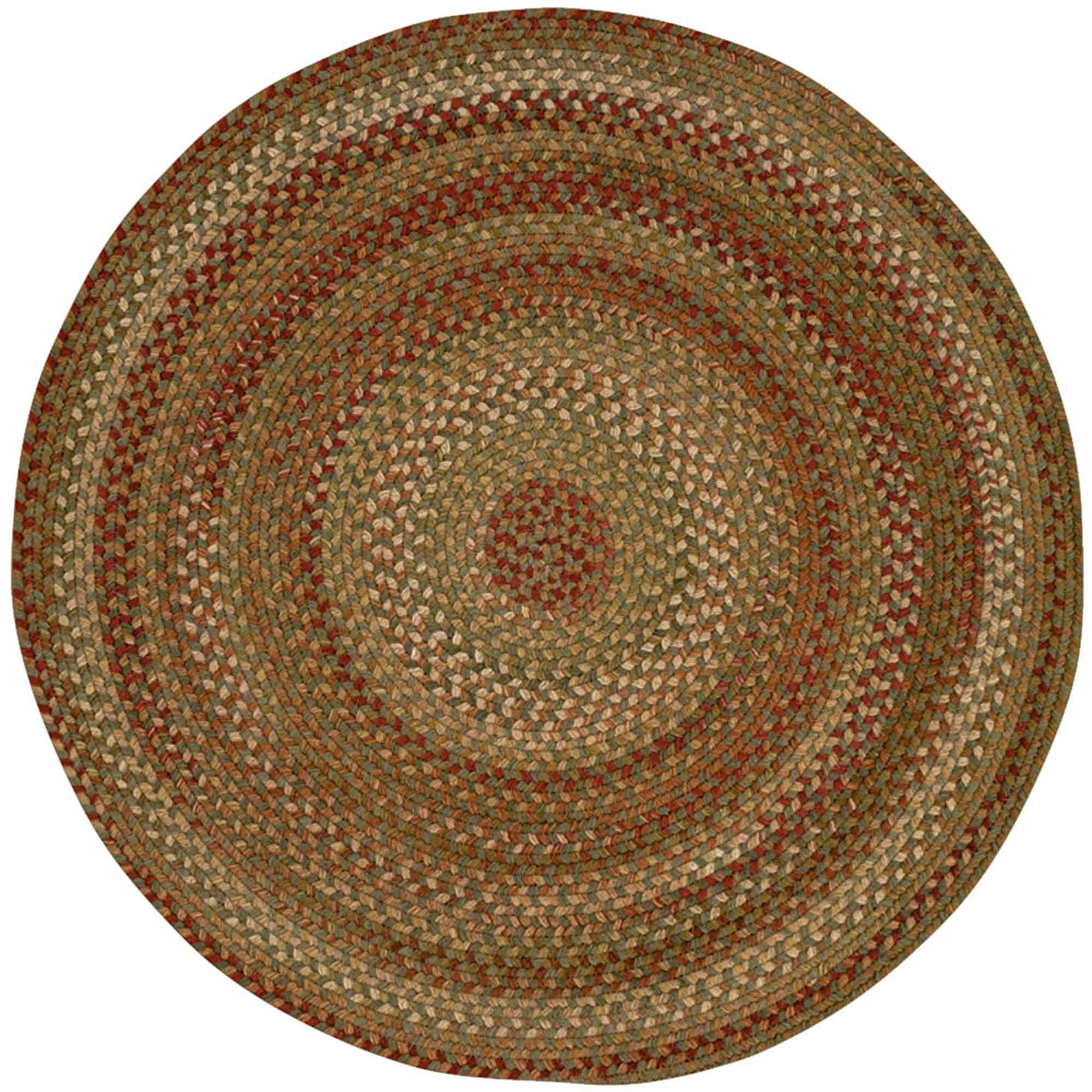 Image of Capel Manchester Wool-Blend Round Area Rug - Sage Red Hues - 7'6″