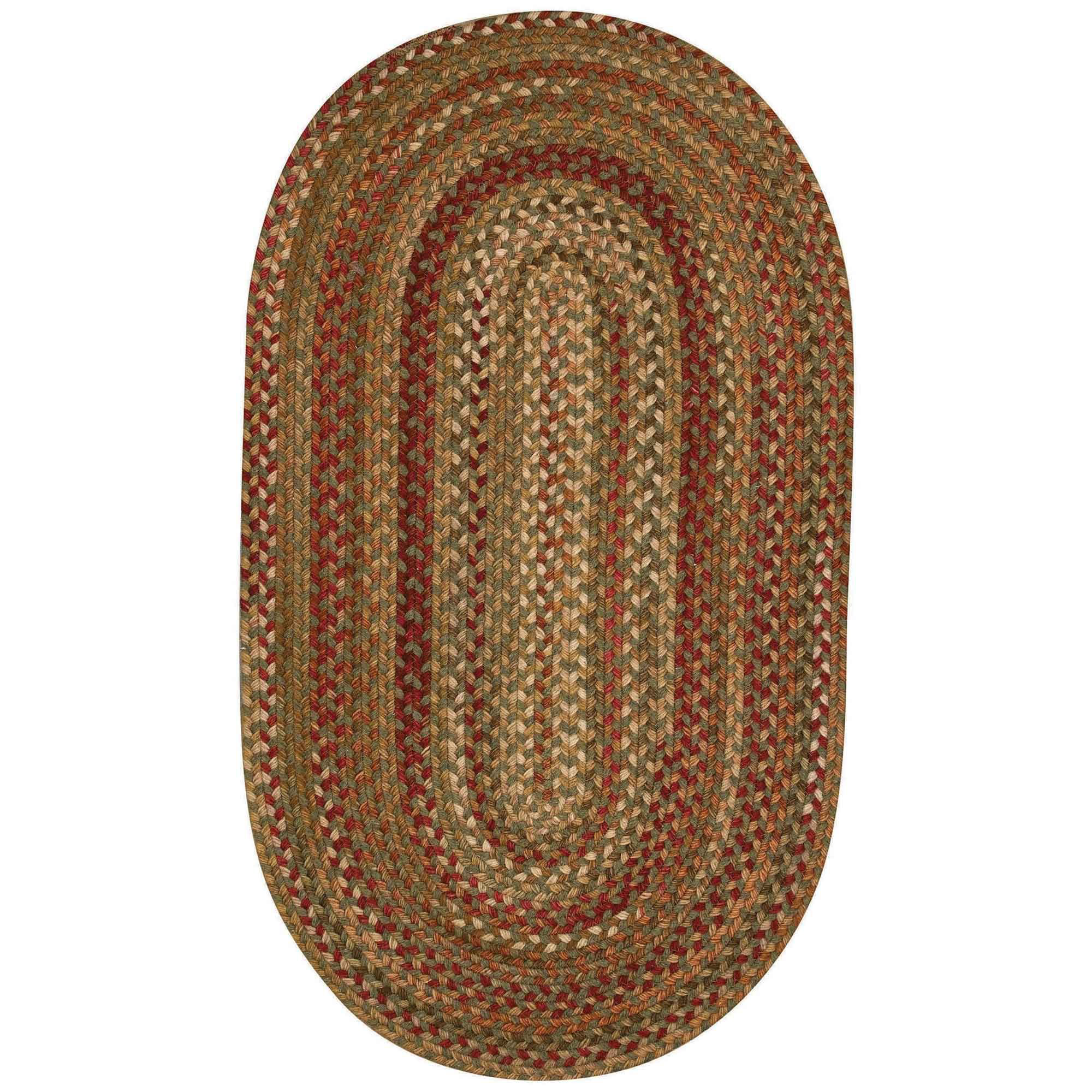 Image of Capel Manchester Wool-Blend Oval Area Rug - Sage Red Hues - 27″ x 4'