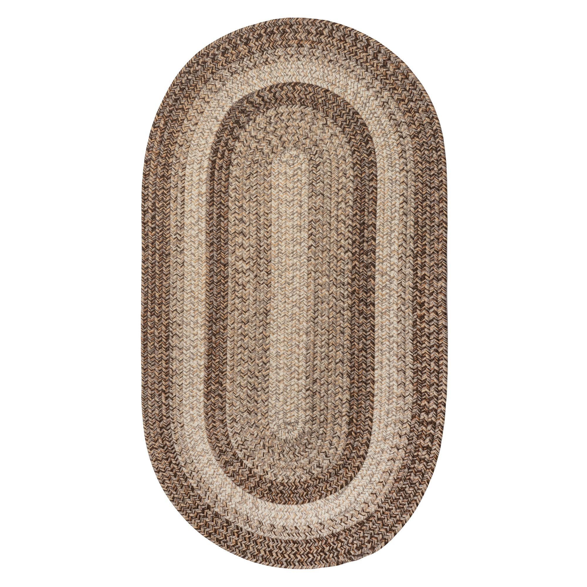 Image of Capel Winthrop Braided Indoor/Outdoor Oval Area Rug - Brown - 27″ x 4'