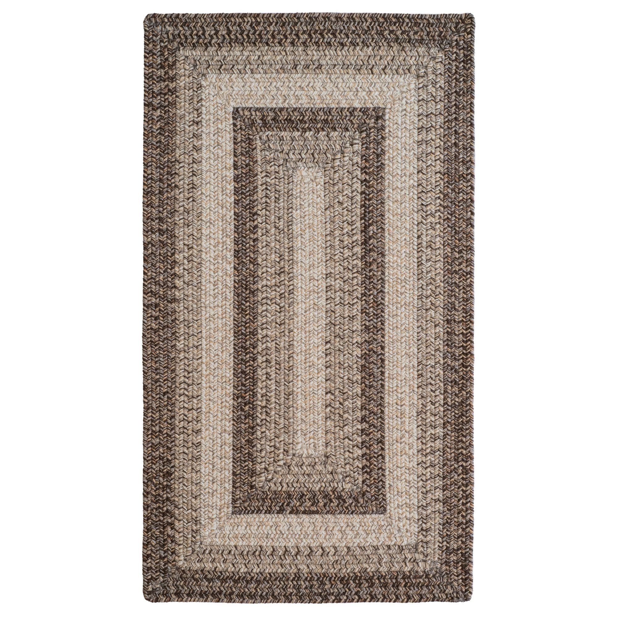 Image of Capel Winthrop Braided Indoor/Outdoor Concentric Rectangle Area Rug - Brown - 27″ x 4'