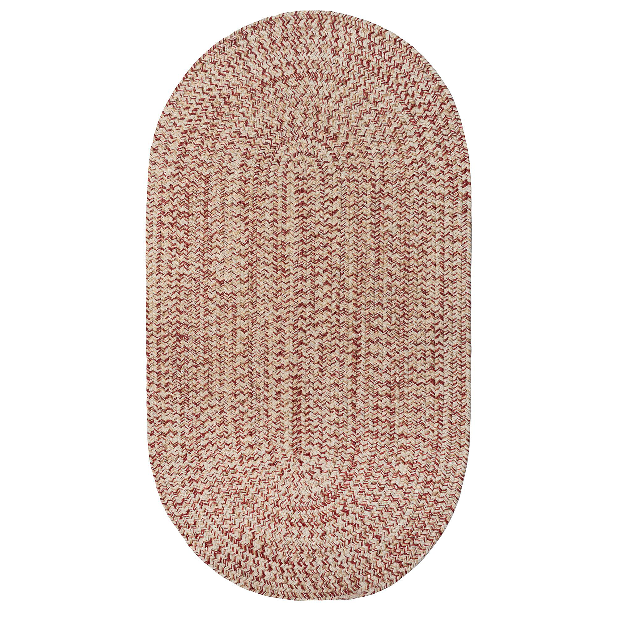 Image of Capel Worcester Indoor/Outdoor Braided Oval Area Rug - Light Ruby - 27″ x 4'