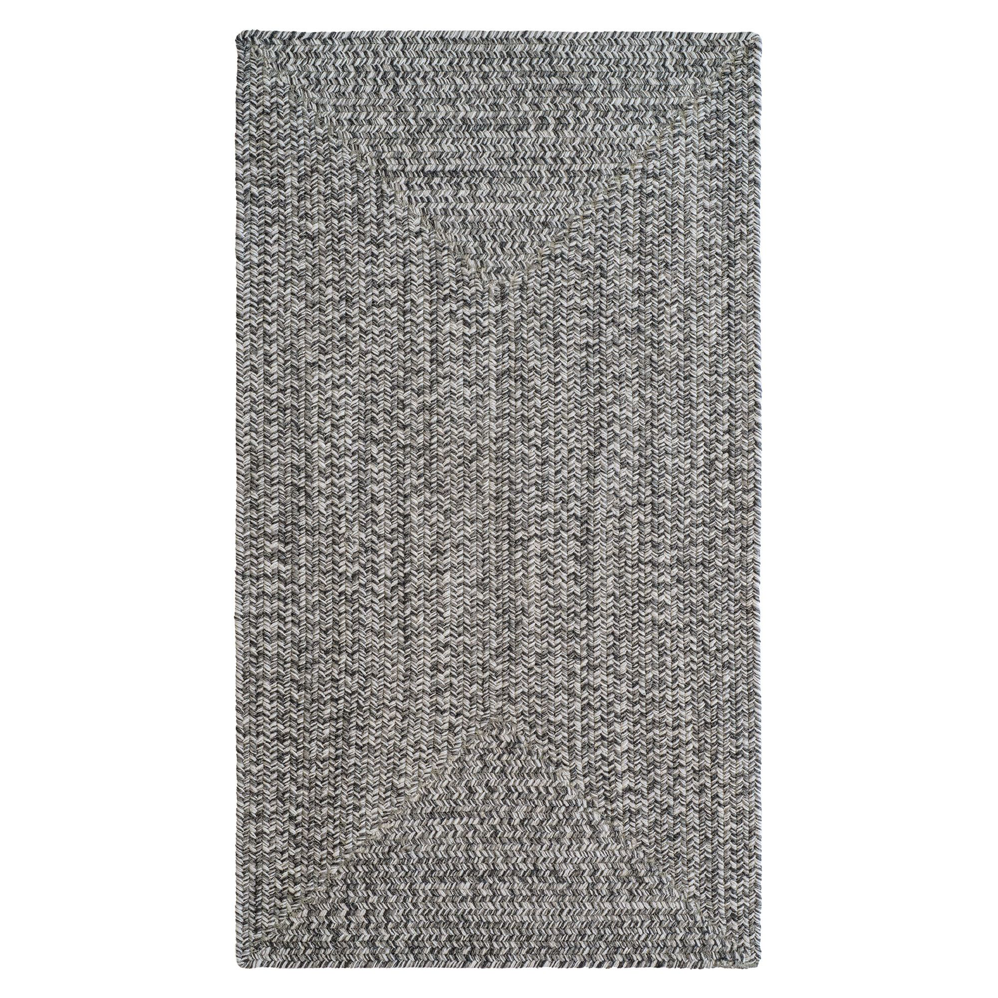 Image of Capel Worcester Indoor/Outdoor Braided Concentric Rectangle Area Rug - Medium Charcoal - 27″ x 4'