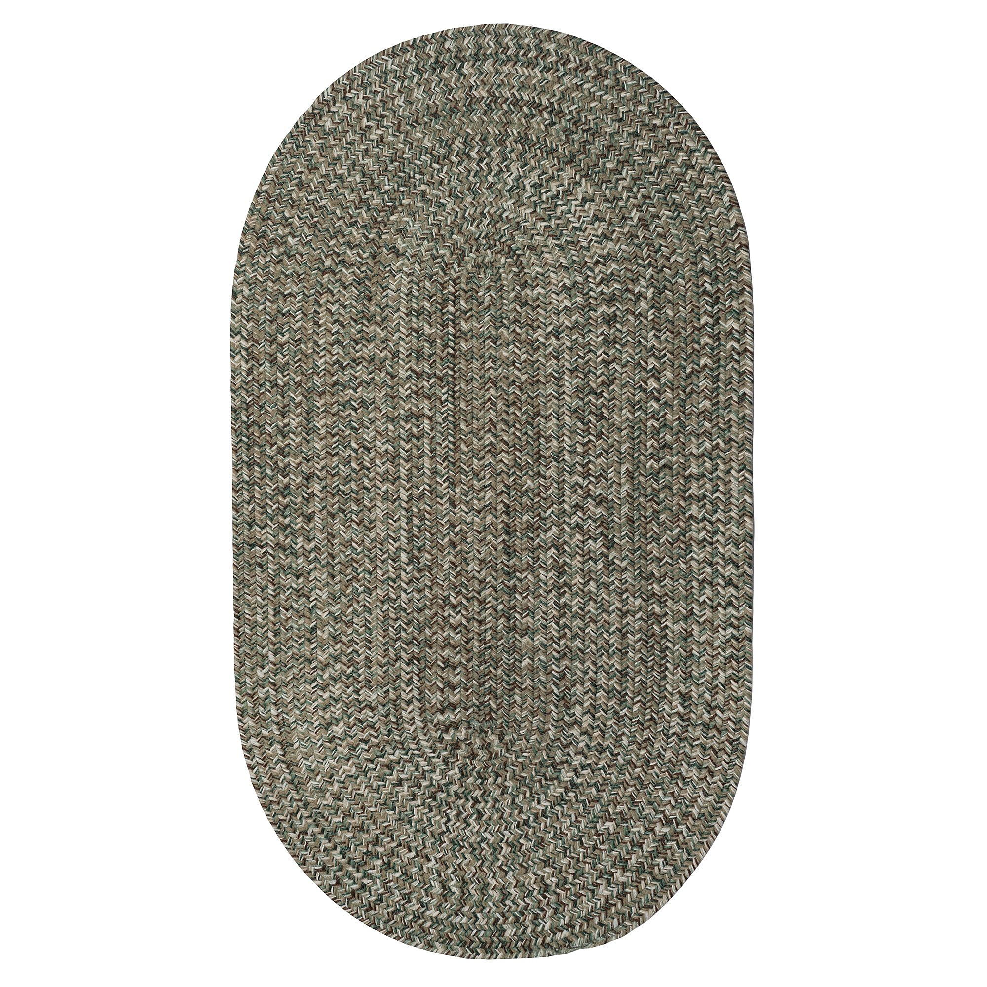 Image of Capel Worcester Indoor/Outdoor Braided Oval Area Rug - Medium Heather - 27″ x 4'