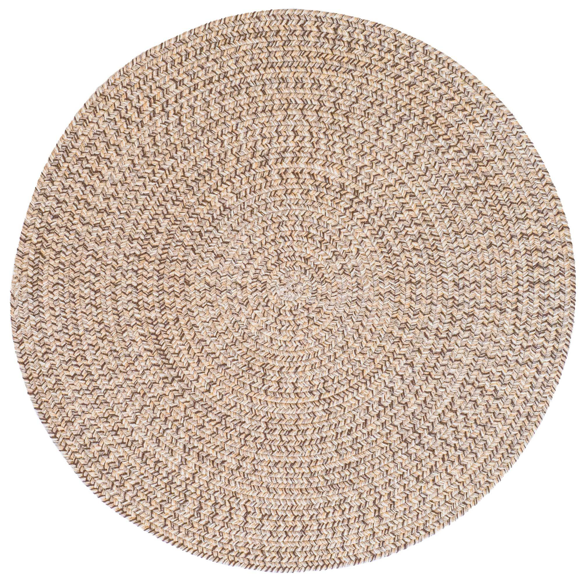 Image of Capel Worcester Indoor/Outdoor Braided Round Area Rug - Medium Mocha - 36″