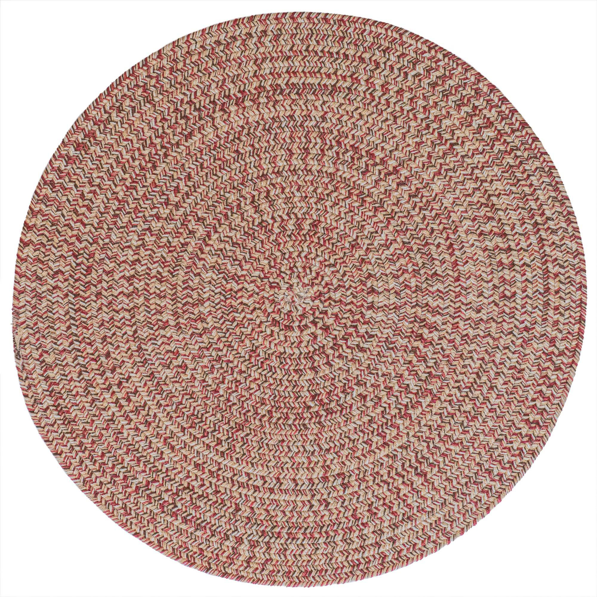 Image of Capel Worcester Indoor/Outdoor Braided Round Area Rug - Medium Ruby - 5'6″