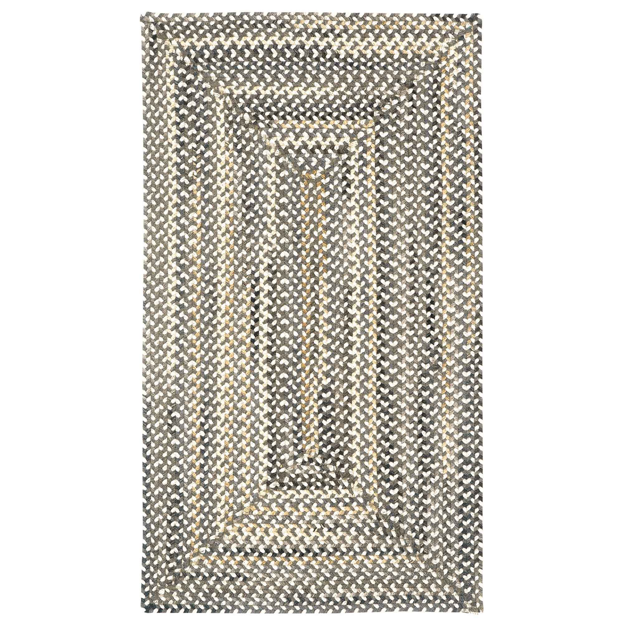 Image of Capel Sherwood Forest Braided Wool-Blend Concentric Rectangle Area Rug - Smoke - 27″ x 4'