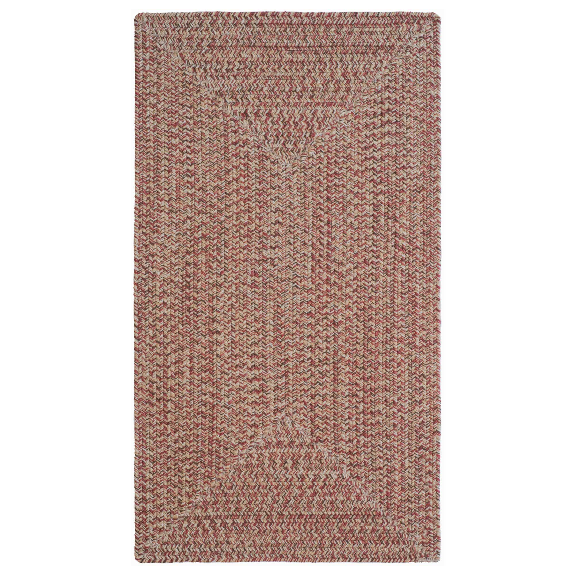 Image of Capel Worcester Indoor/Outdoor Braided Concentric Rectangle Area Rug - Medium Ruby - 27″ x 4'