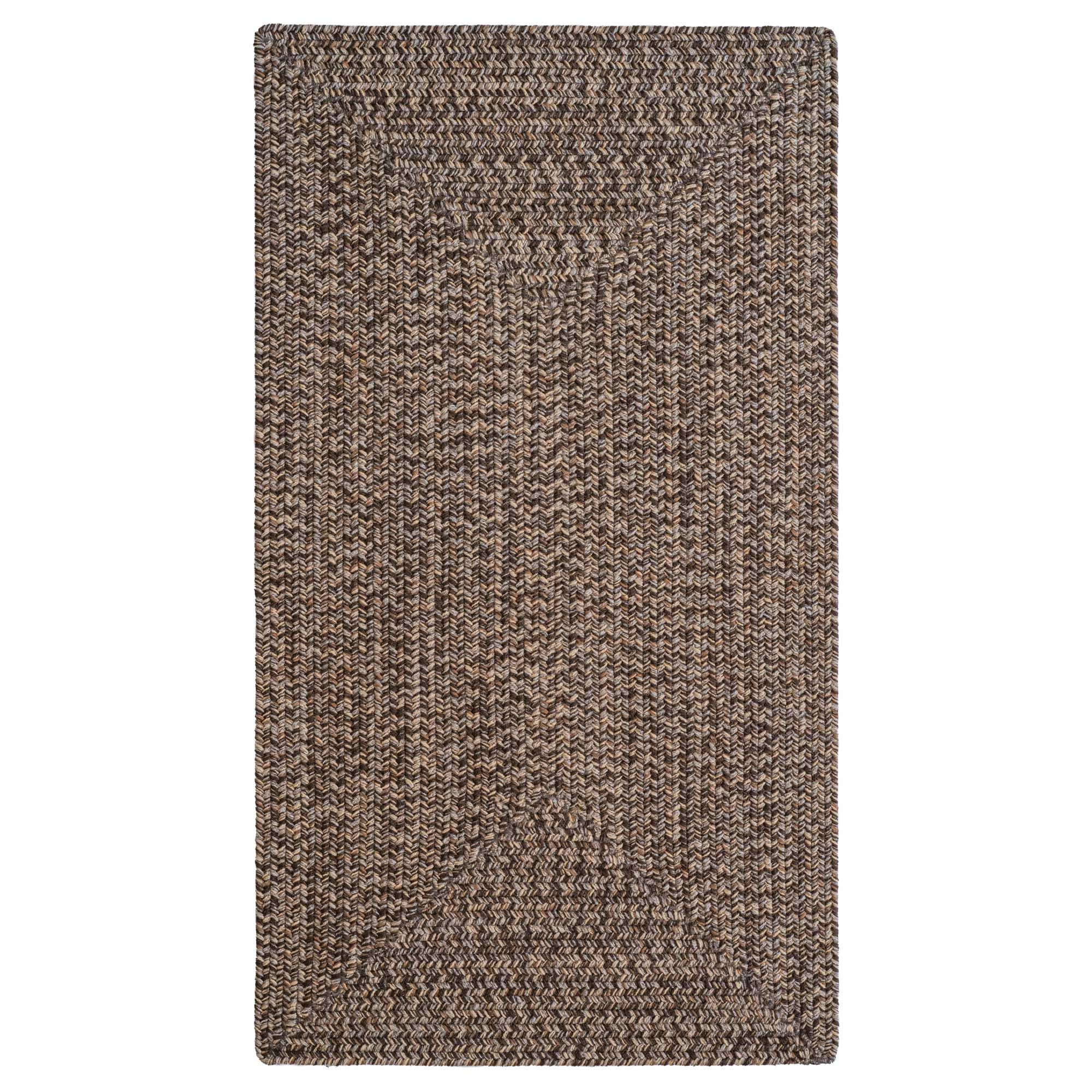 Image of Capel Worcester Indoor/Outdoor Braided Concentric Rectangle Area Rug - Dark Mocha - 27″ x 4'