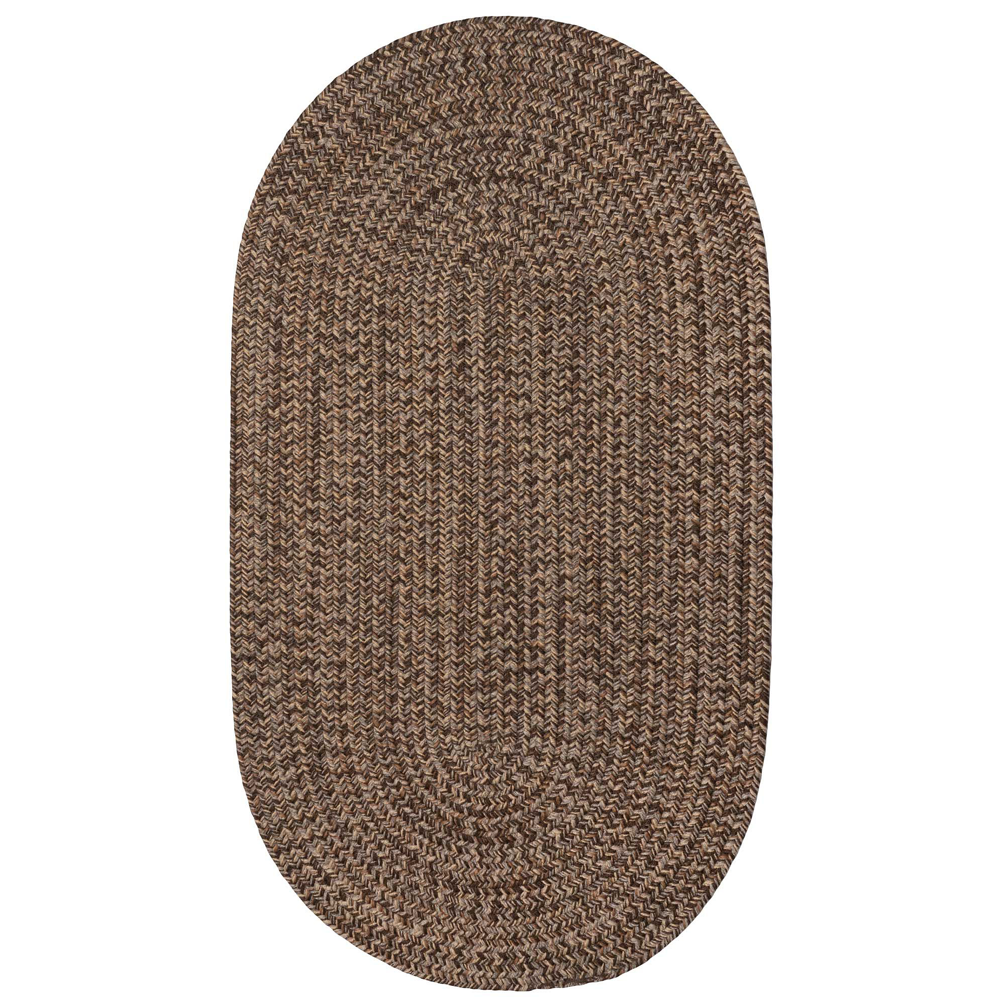 Image of Capel Worcester Indoor/Outdoor Braided Oval Area Rug - Dark Mocha - 27″ x 4'