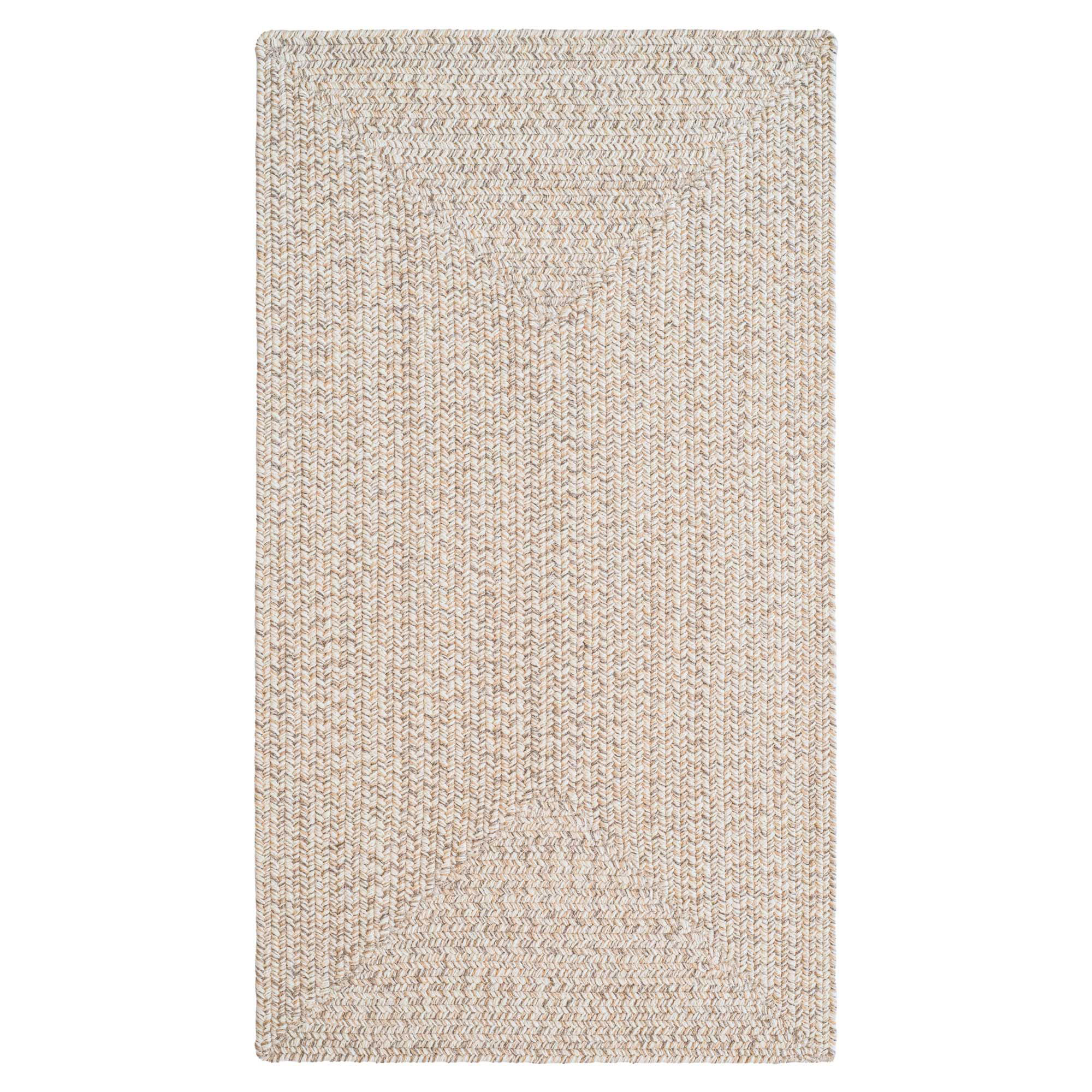 Image of Capel Worcester Indoor/Outdoor Braided Concentric Rectangle Area Rug - Light Mocha - 27″ x 4'