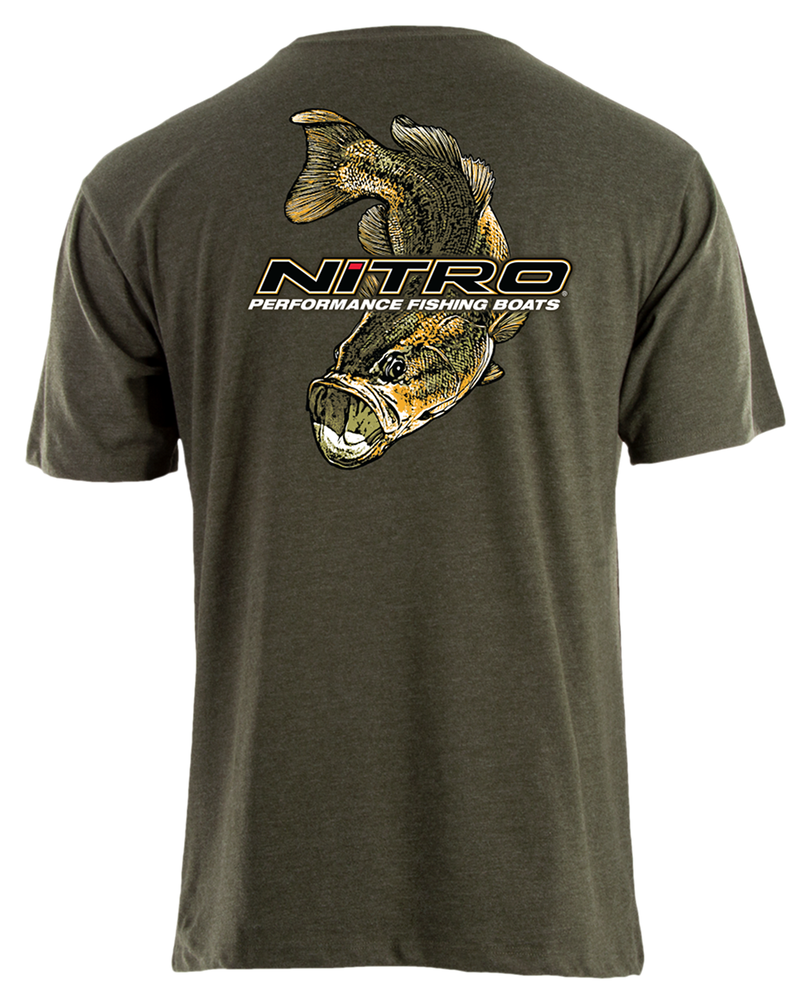 Nitro Large Mouth Bass Short-Sleeve T-Shirt for Men - Olive Heather - 3X