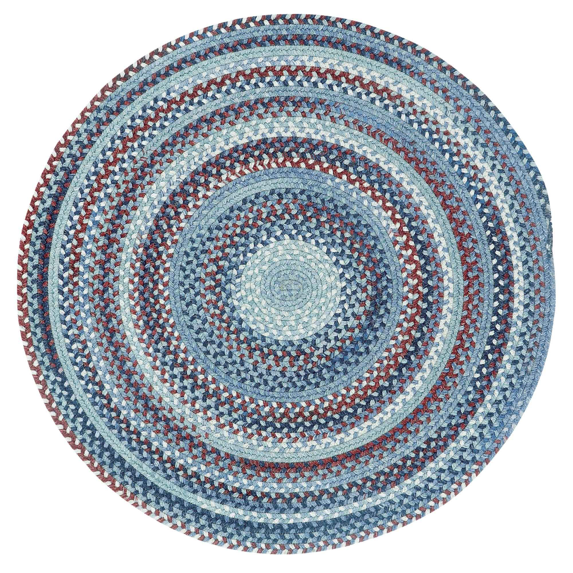 Image of Capel Kill Devil Hill Wool-Blend Round Area Rug - Blue - 5'6″