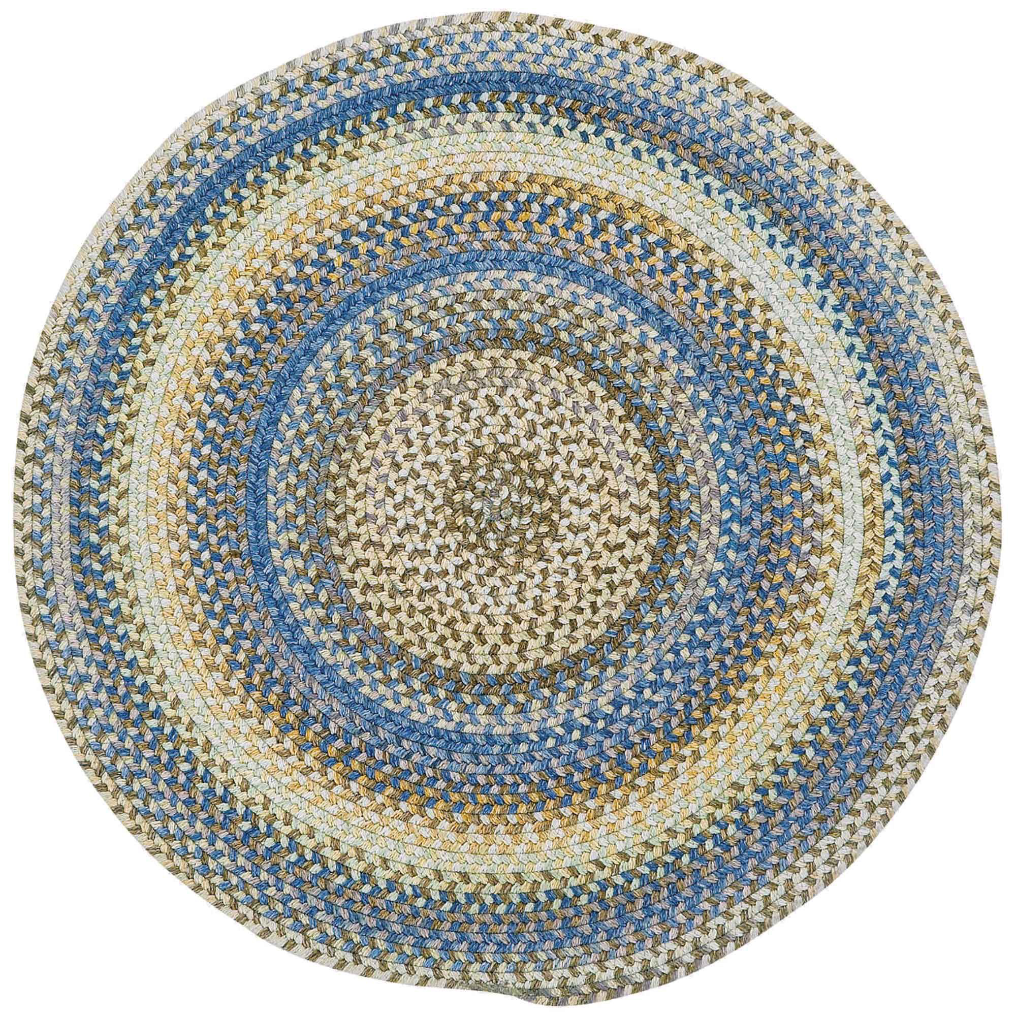 Image of Capel Kill Devil Hill Wool-Blend Round Area Rug - Light Blue - 5'6″