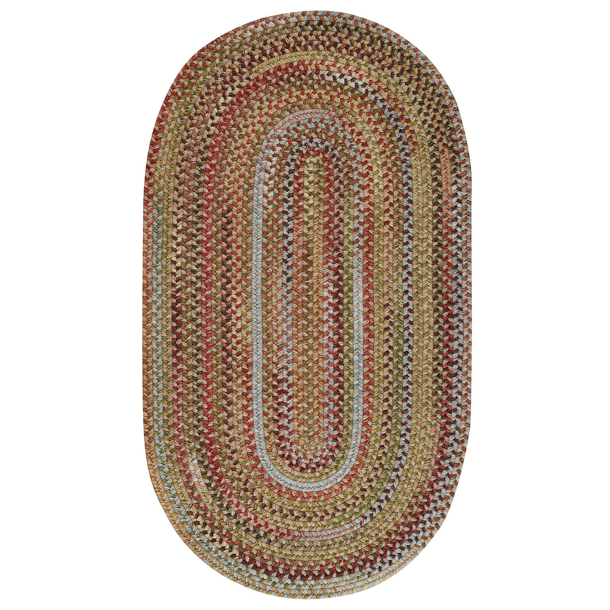 Image of Capel Kill Devil Hill Wool-Blend Oval Area Rug - Dusty Multi - 27″ x 4'