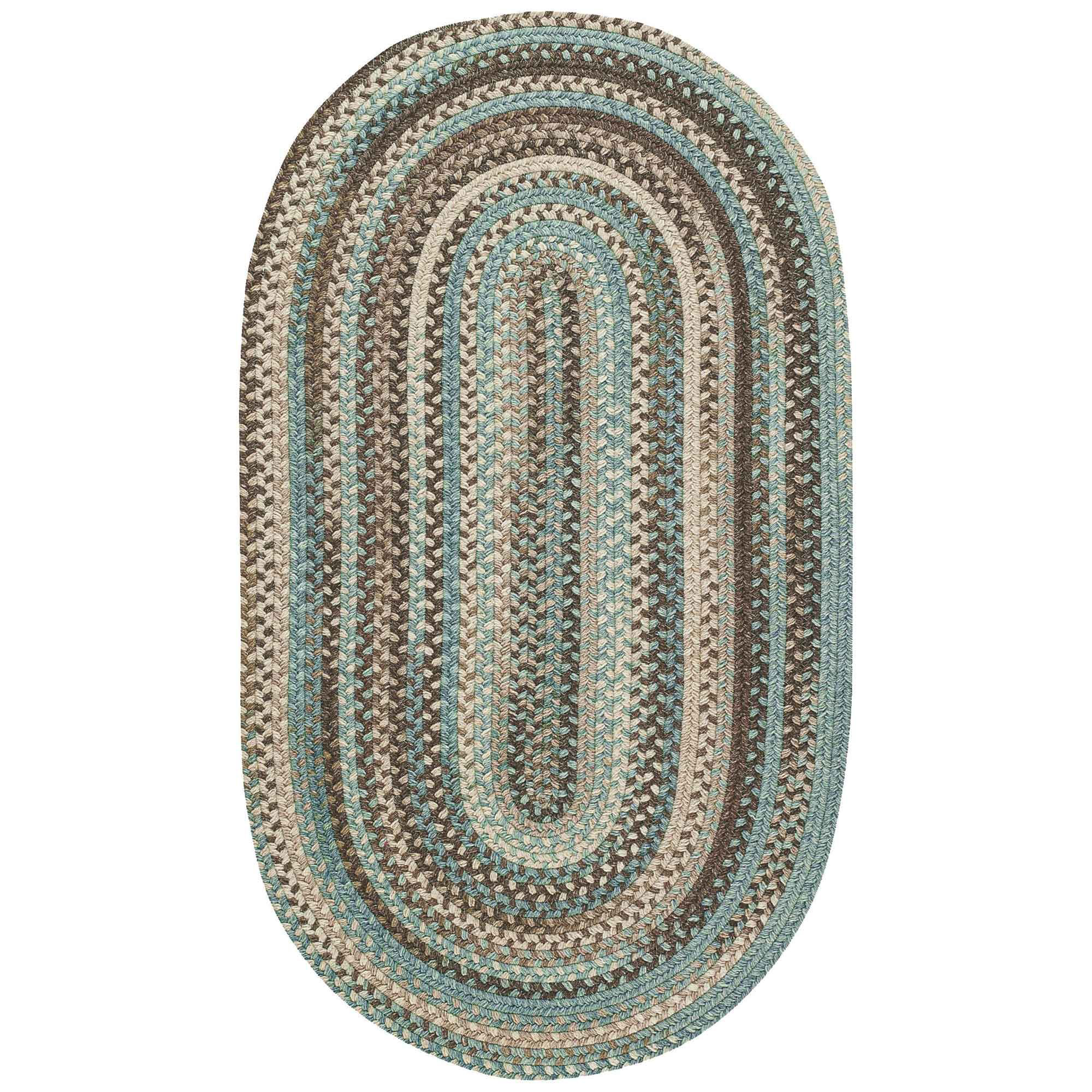 Image of Capel Kill Devil Hill Wool-Blend Oval Area Rug - Tan Hues - 27″ x 4'