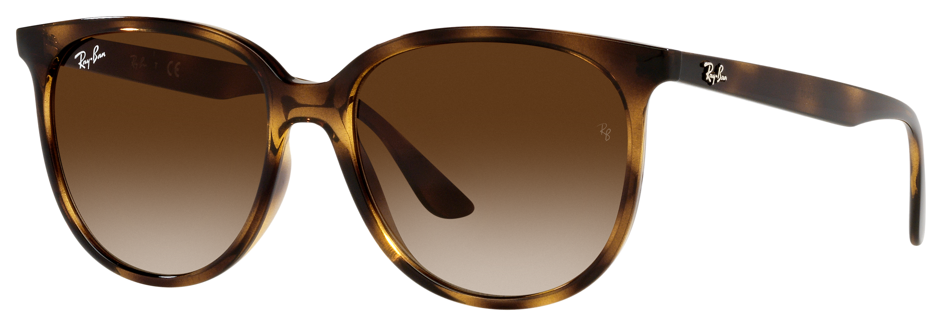 Ray-Ban RB4378 Gradient Polarized Sunglasses for Ladies - Polished Havana/Brown Gradient - Small