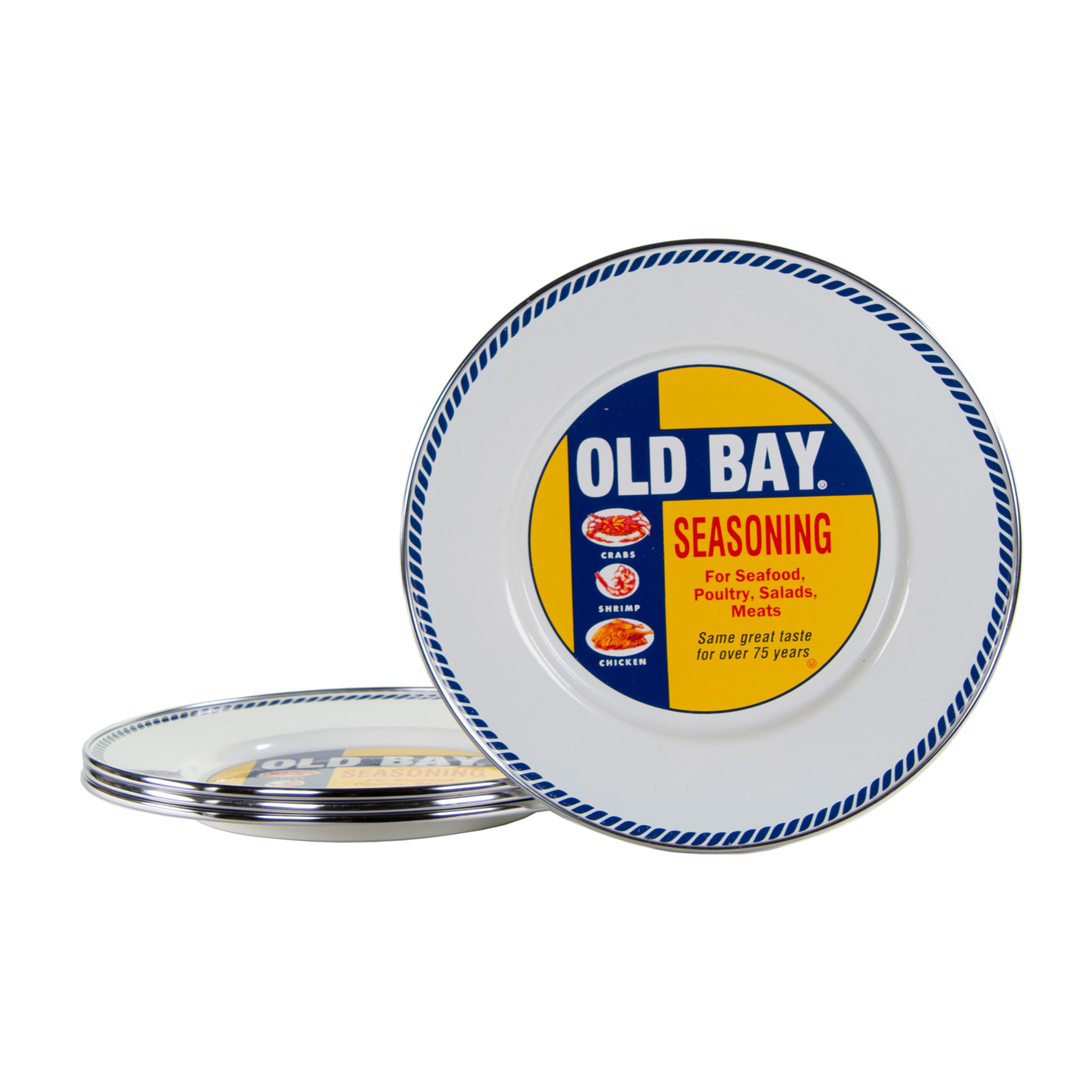 Golden Rabbit Old Bay Enamelware Collection 4-Piece Sandwich Plate Set - 3457549 - Fishing Designed for everyday elegance and indoor or outdo sku 3457549