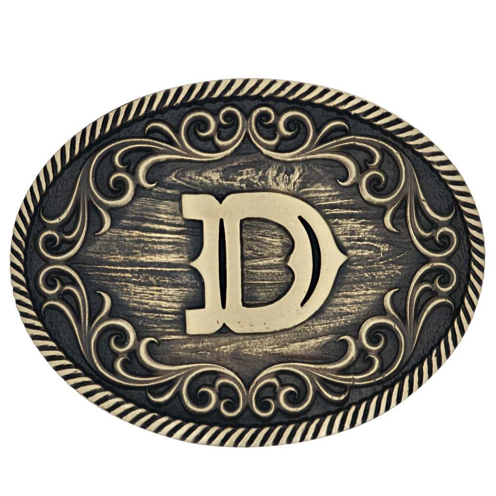Montana Silversmiths Filigree Initial Attitude Belt Buckle - Rose Gold Silv - 3457767 - Fishing The Montana Silversmiths Filigree Initial Attitude sku 3457767