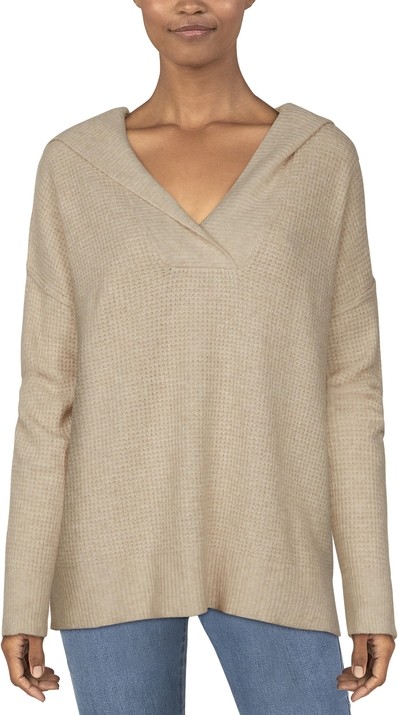 Natural Reflections Desert Night Waffle Long-Sleeve Hoodie for Ladies - Oat - 3461689 - Fishing Trade in your traditional hoodie for a more stylis sku 3461689