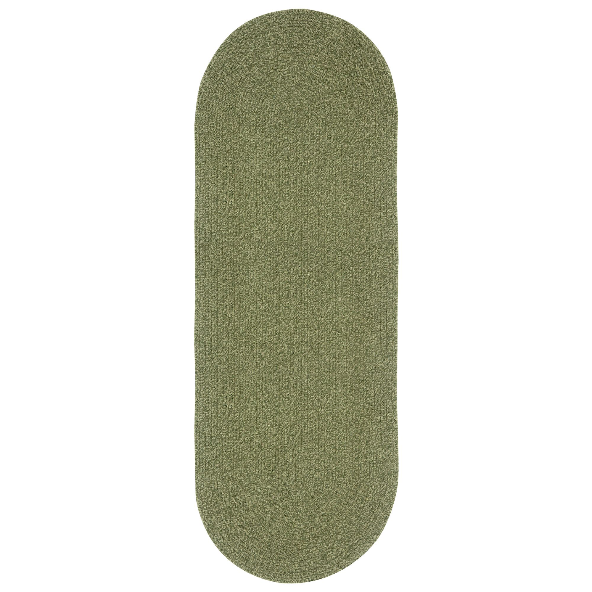 Image of Capel Manteo Wool-Blend Oval Area Rug - Deep Green - 2 x 8