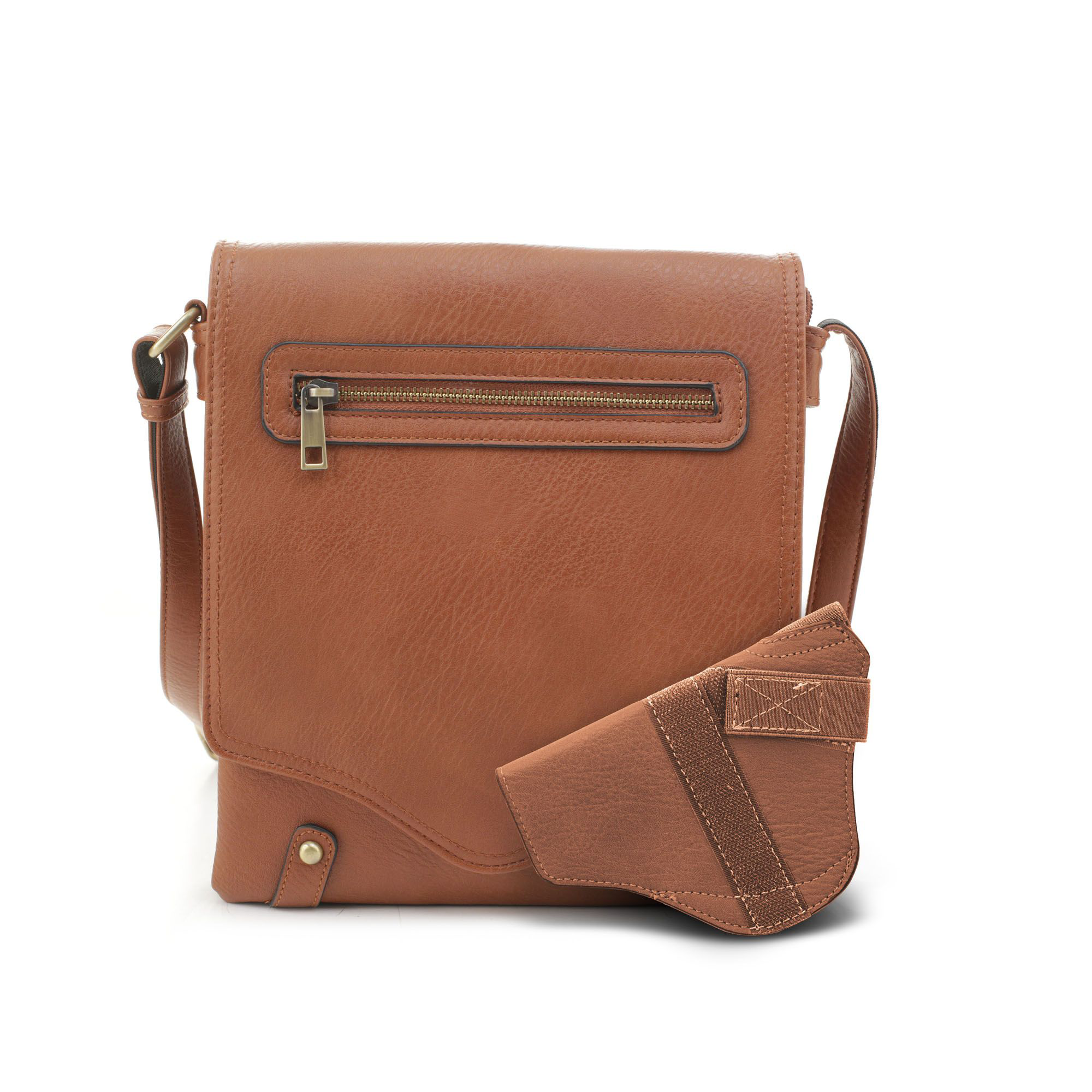 Jessie &James Handbags Nora Concealed Carry Lock and Key Crossbody - Tan - Jessie & James Handbags