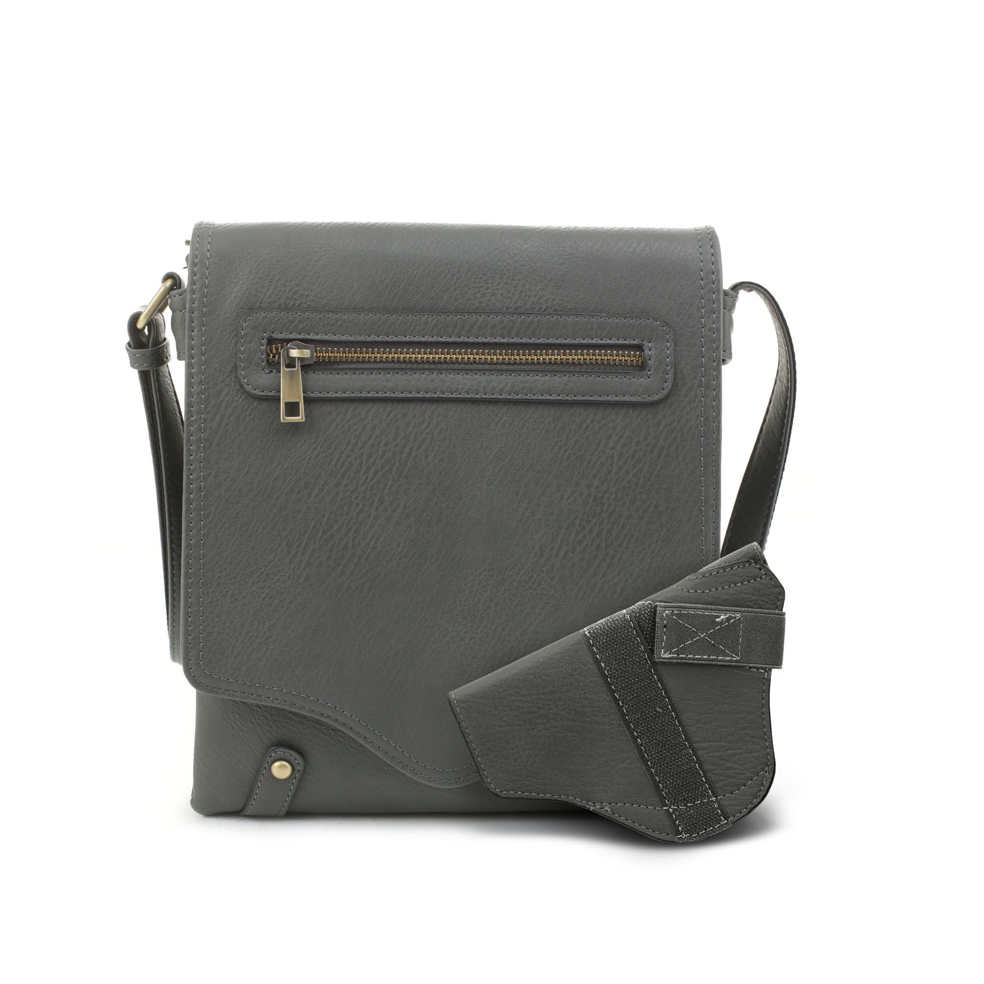 Jessie &James Handbags Nora Concealed Carry Lock and Key Crossbody - Dark Grey - Jessie & James Handbags