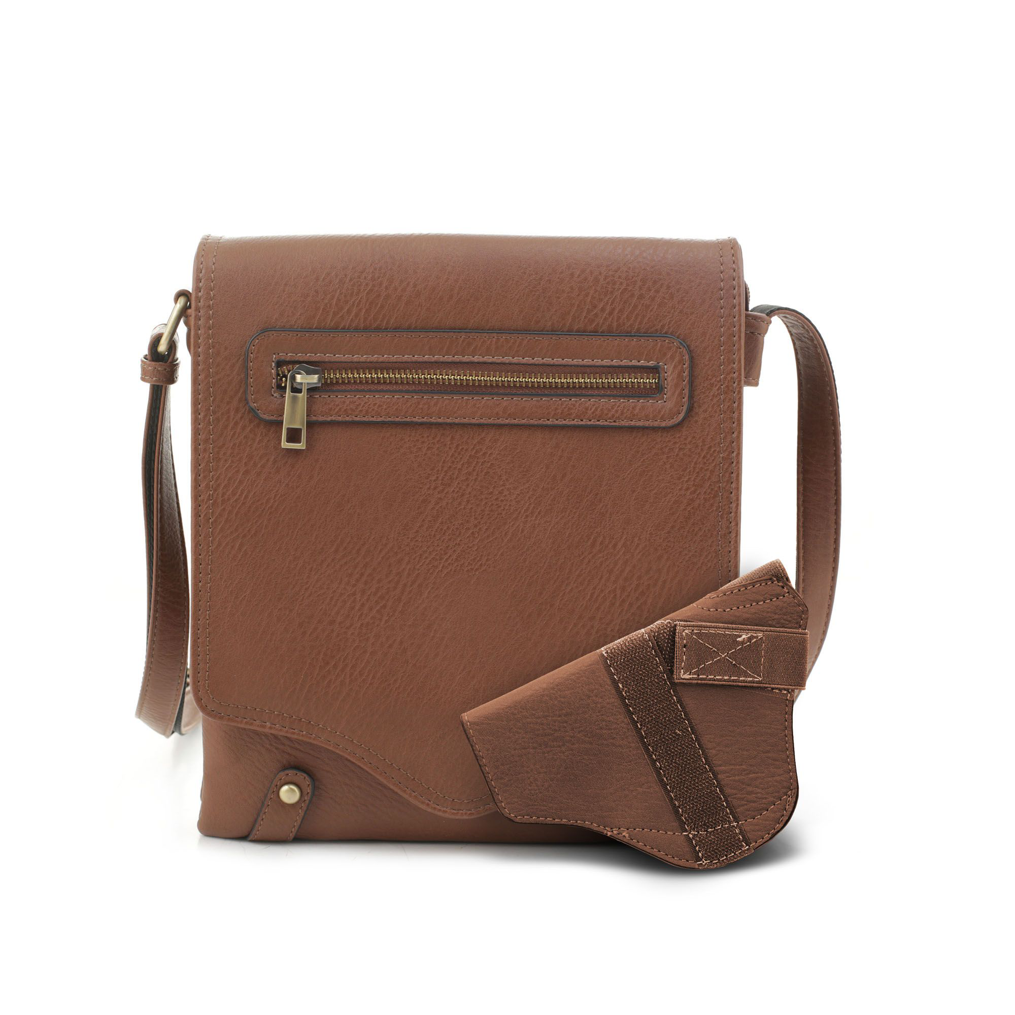 Jessie &James Handbags Nora Concealed Carry Lock and Key Crossbody - Brown - Jessie & James Handbags