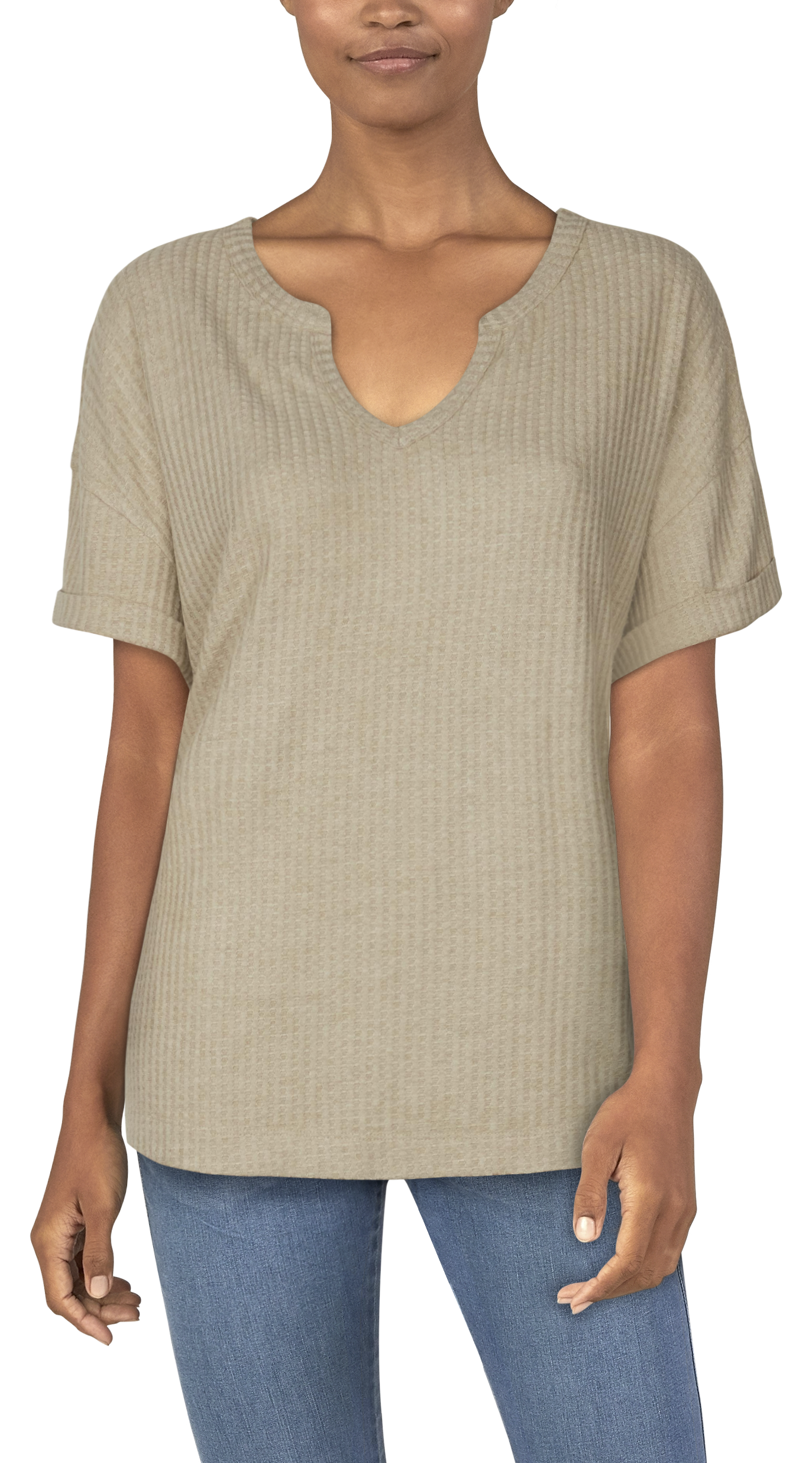 Natural Reflections Brush Creek Waffle Short-Sleeve Shirt for Ladies - Oatm - 3464990 - Fishing Classic and simply beautiful, the Natural Reflecti sku 3464990
