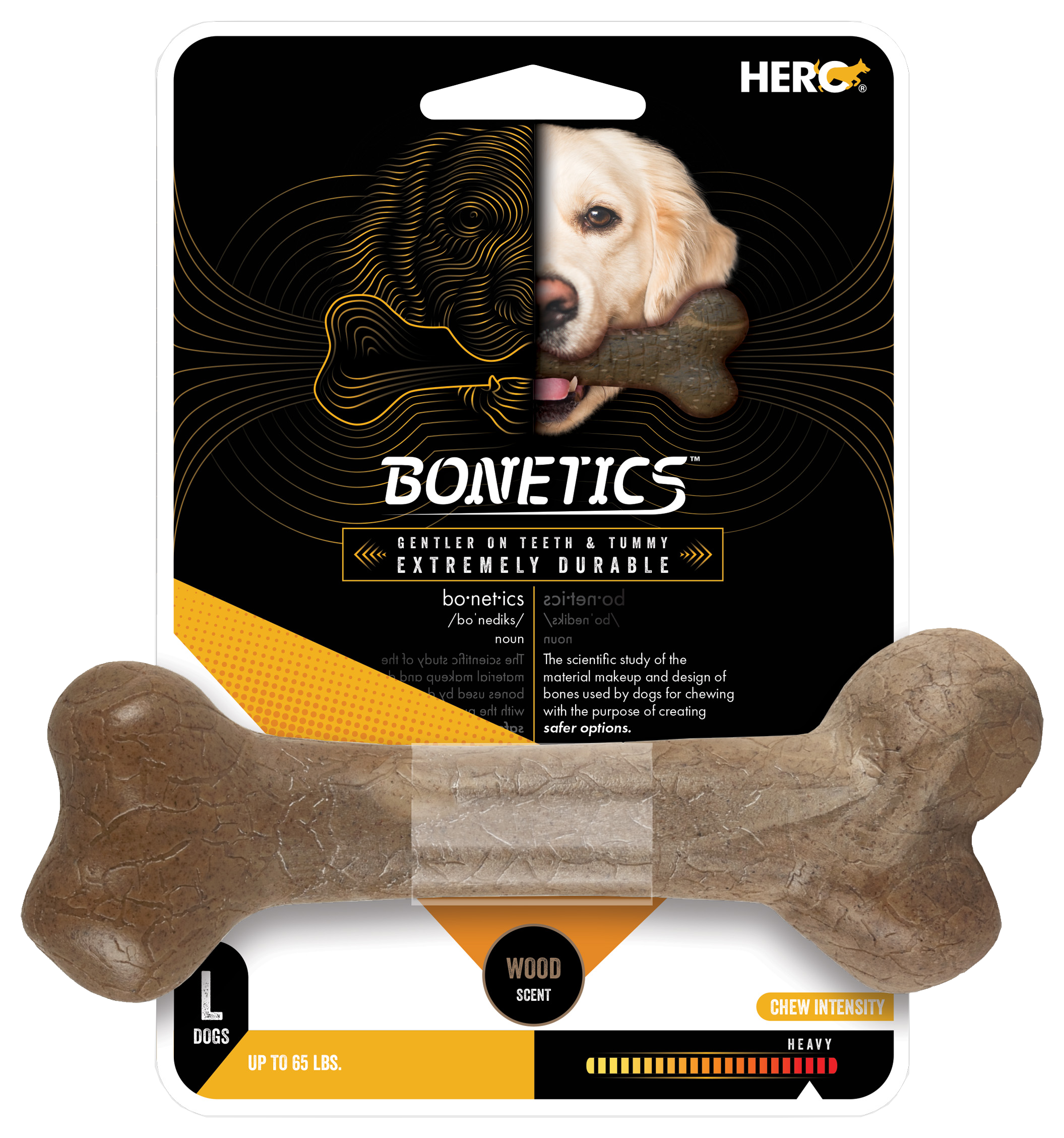 Cabelas Bonetics Wood-Scented Femur-Bone Chew Toy for Dogs - L - 3465529 - Fishing A delight for the senses, our Cabelas Bonetics Woo sku 3465529