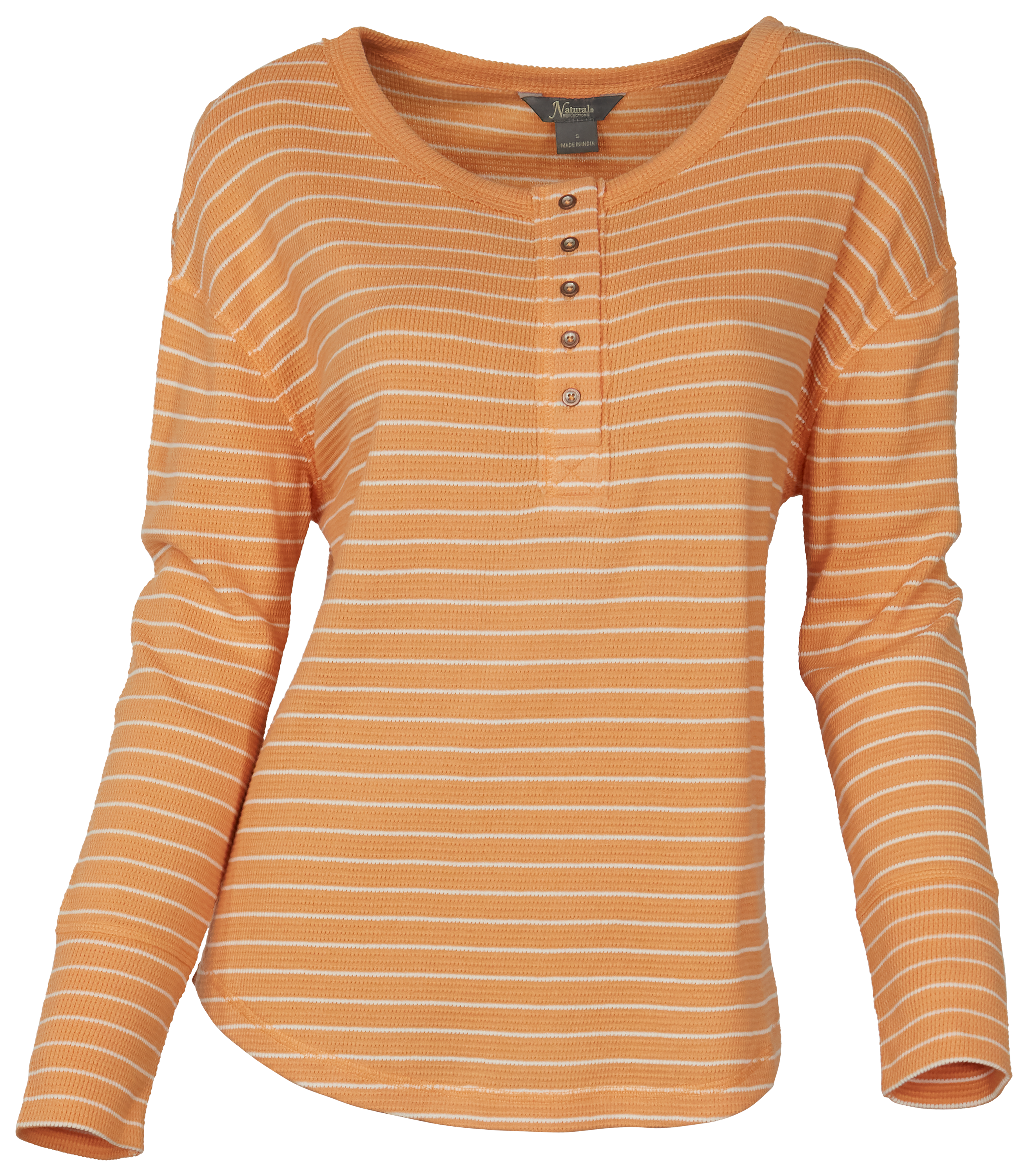Natural Reflections Natural Reflections Stripe Waffle Long-Sleeve Henley - Gold Earth - $15.77 at Cabela's Program