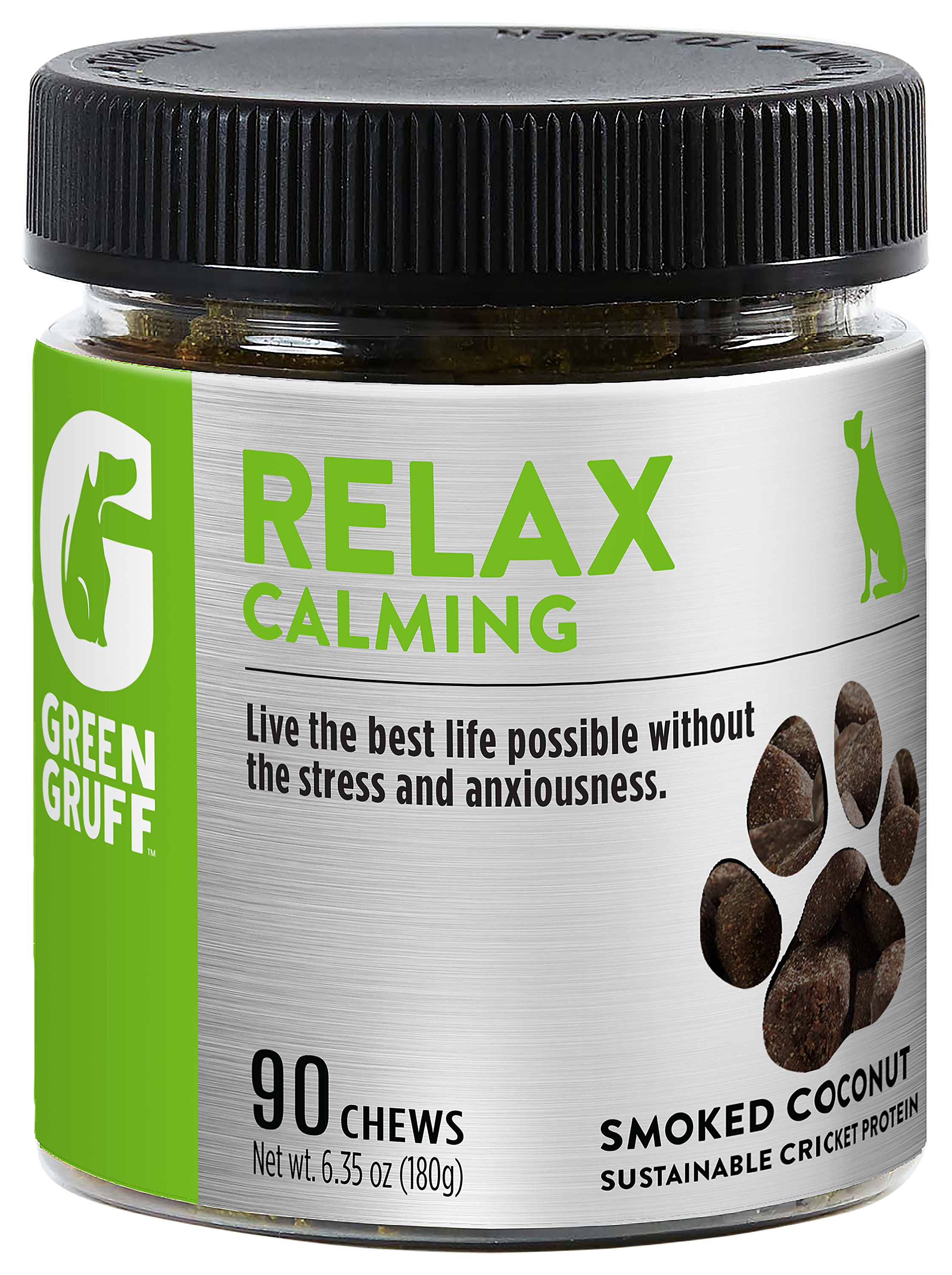 Green Gruff RELAX Calming Soft Chews for Dogs - 90 Count - Green Gruff