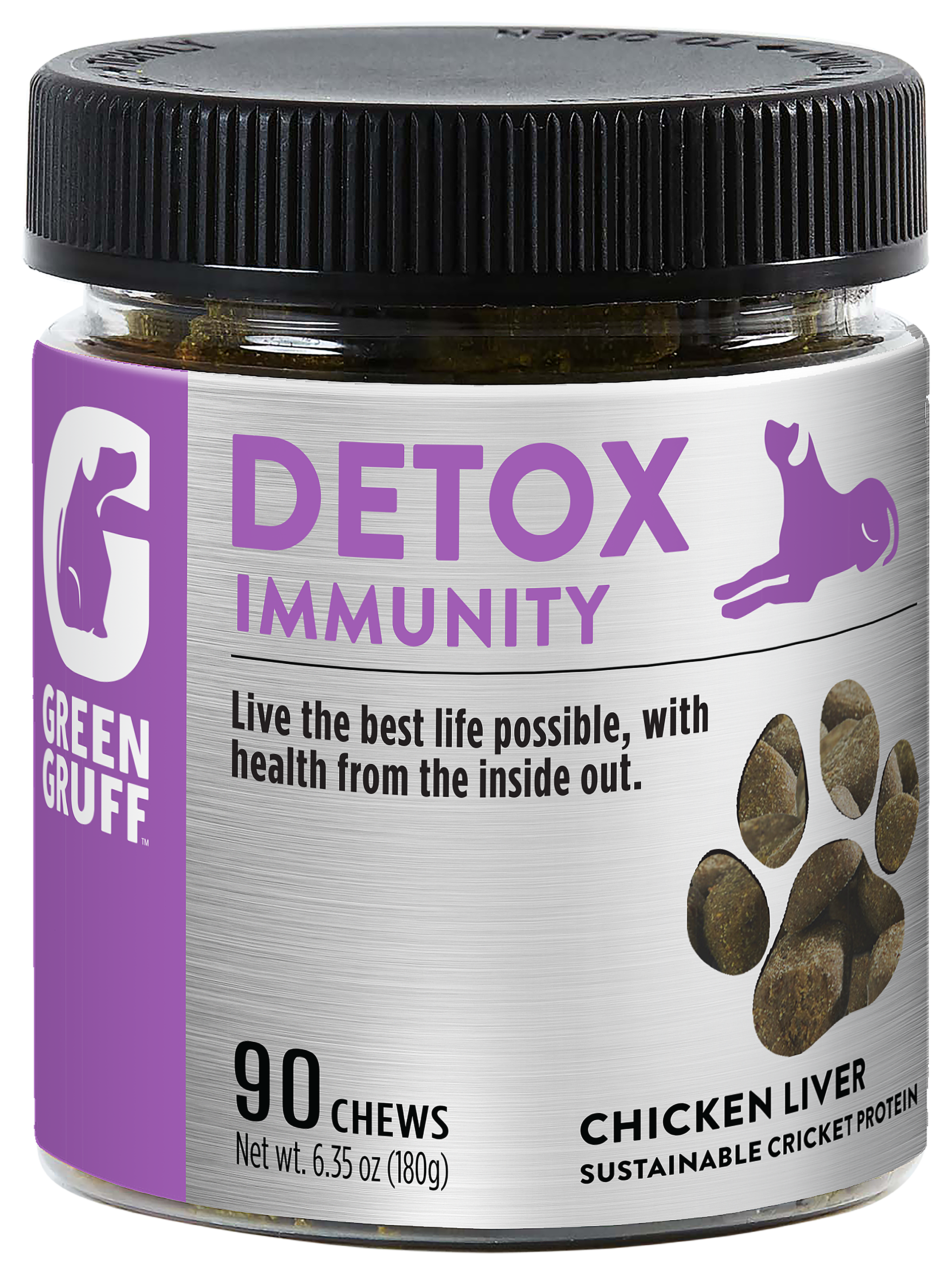 Green Gruff DETOX Immunity Soft Chews for Dogs - 90 Count - Green Gruff