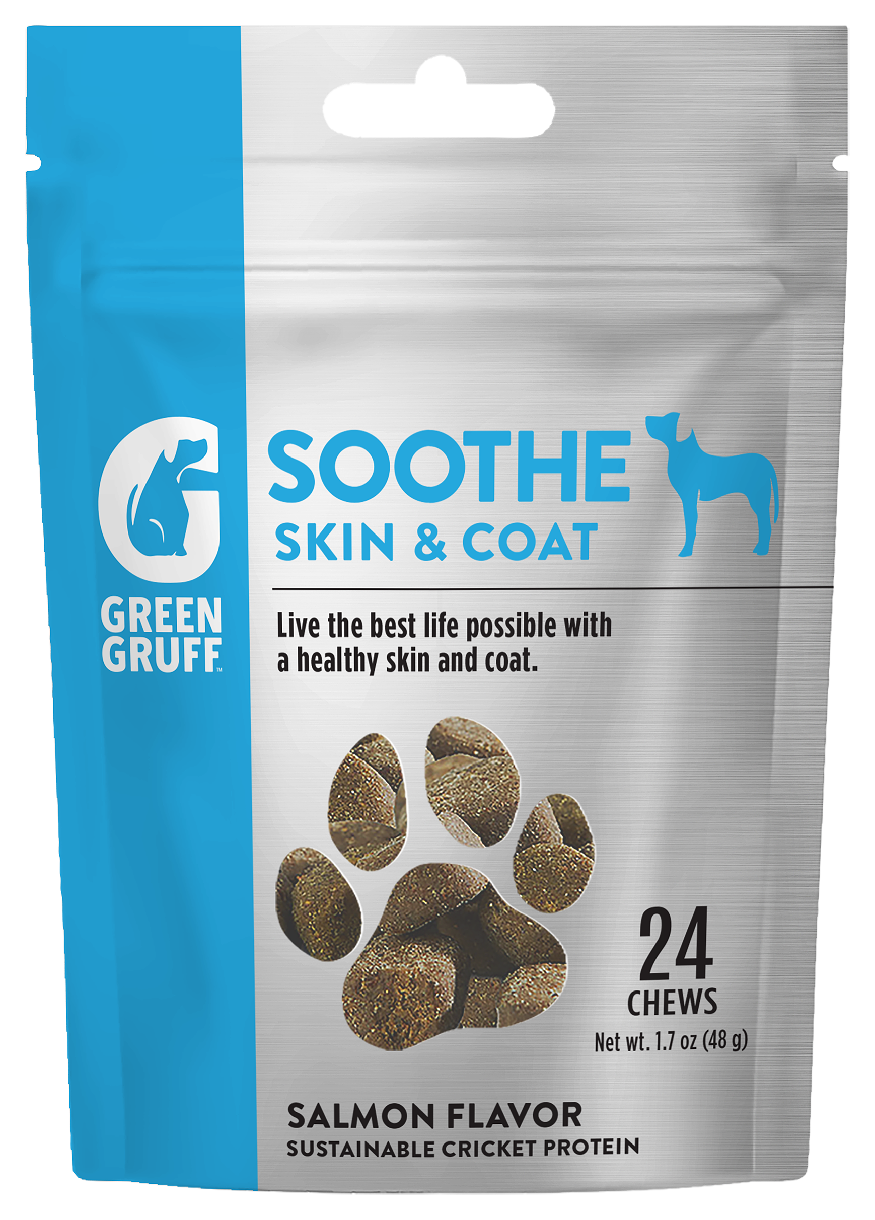 Green Gruff SOOTHE Skin &Coat Soft Chews for Dogs - 24 Count