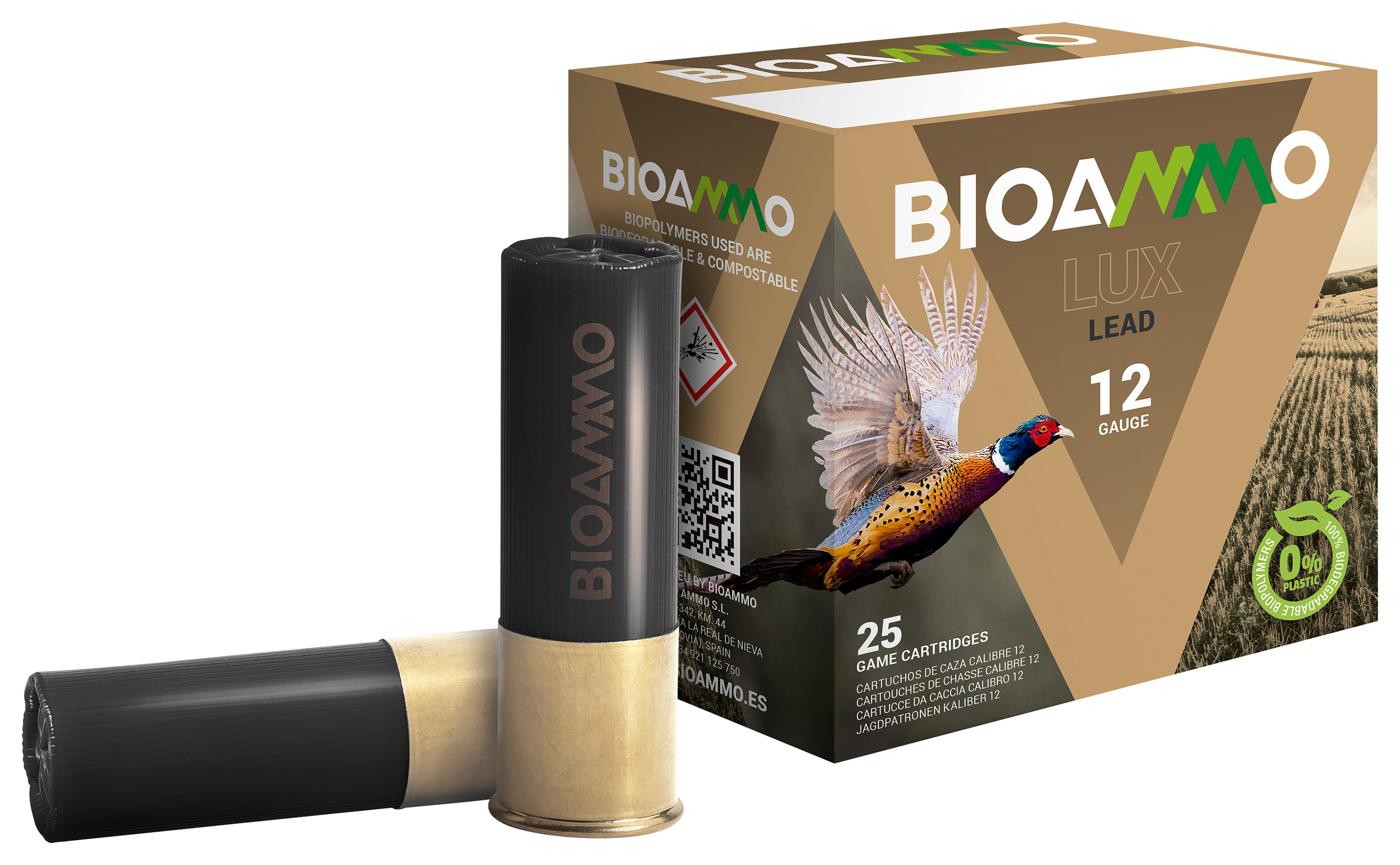 Image of Bioammo Lux Lead Range for Hunting Shotshell Ammo - 12 Gauge - #8 Shot - 2.75″ - 25 Rounds