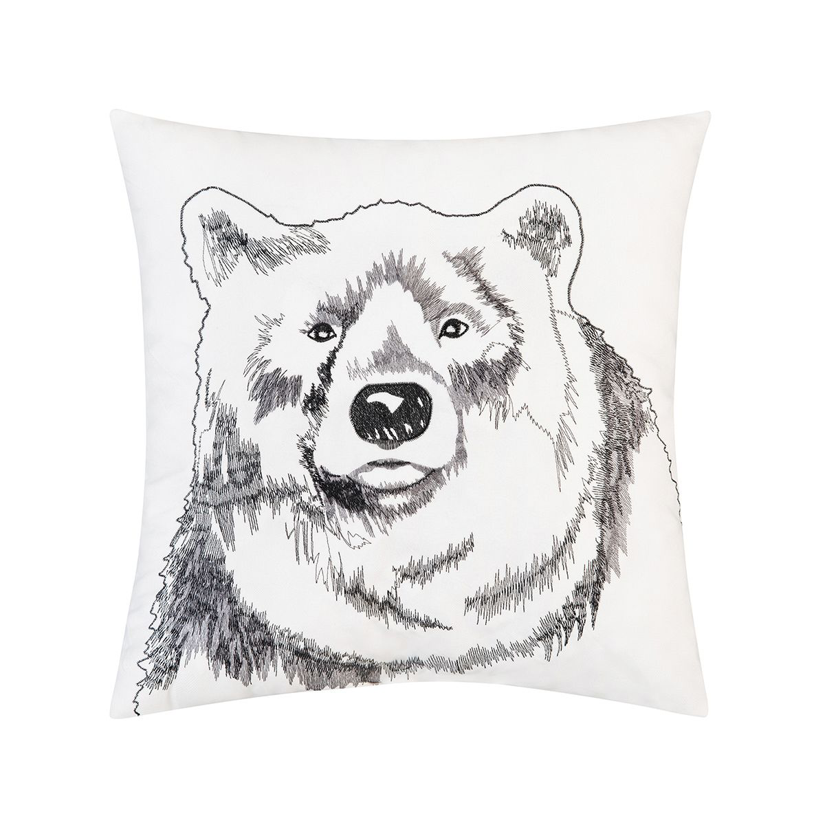 Image of C&ampF Home Bear Portrait Indoor/Outdoor Embroidered Throw Pillow