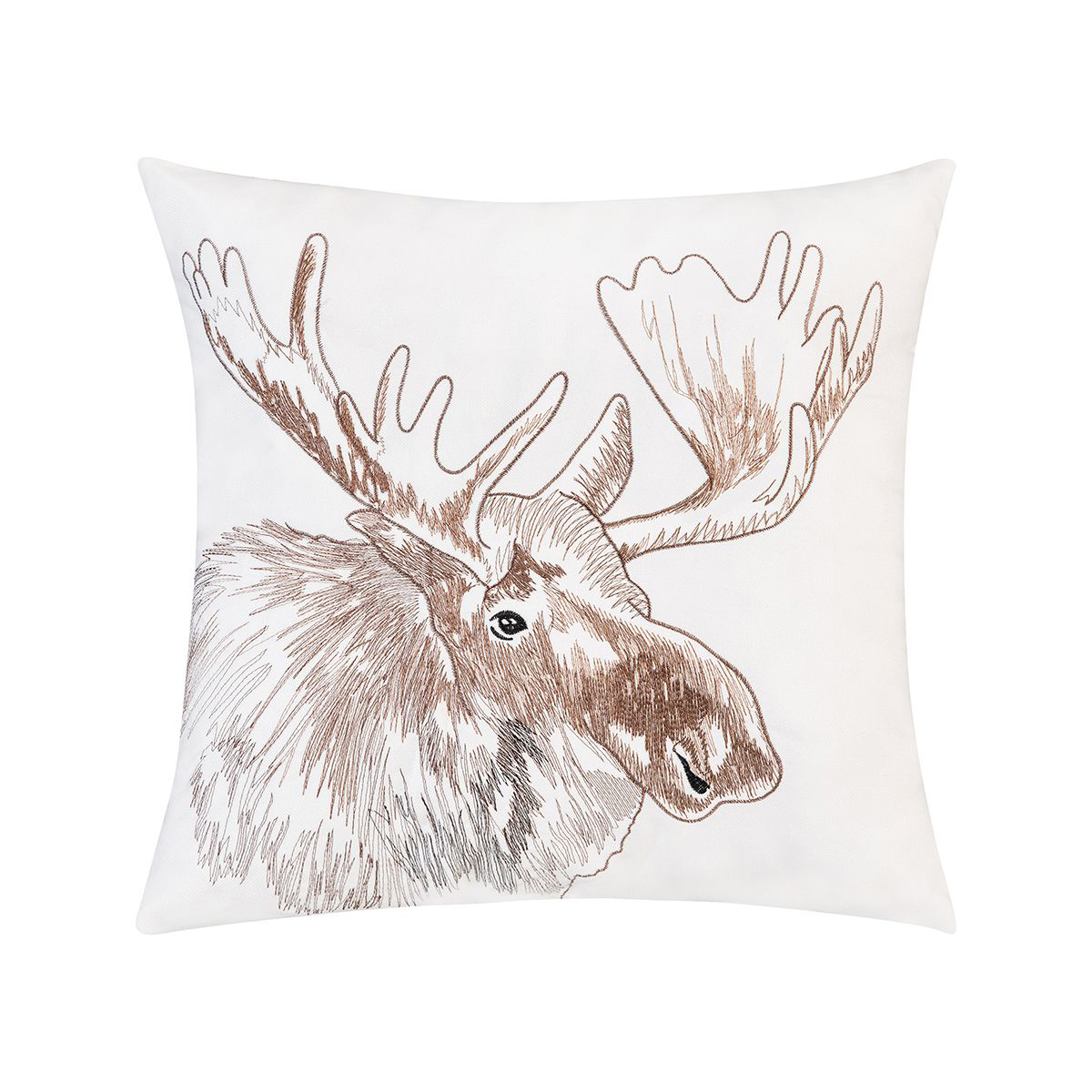 Image of C&ampF Home Moose Portrait Indoor/Outdoor Embroidered Throw Pillow