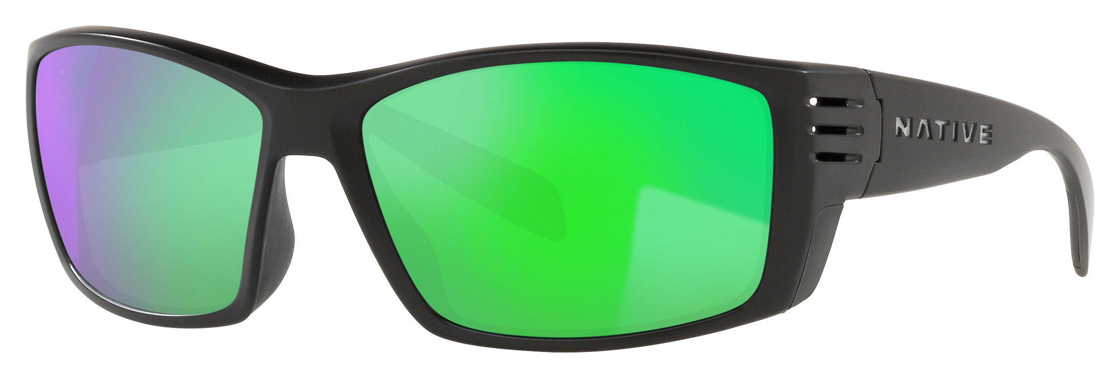 Native Eyewear Raghorn XD9019 Polarized Sunglasses - Matte Black/Green Refl