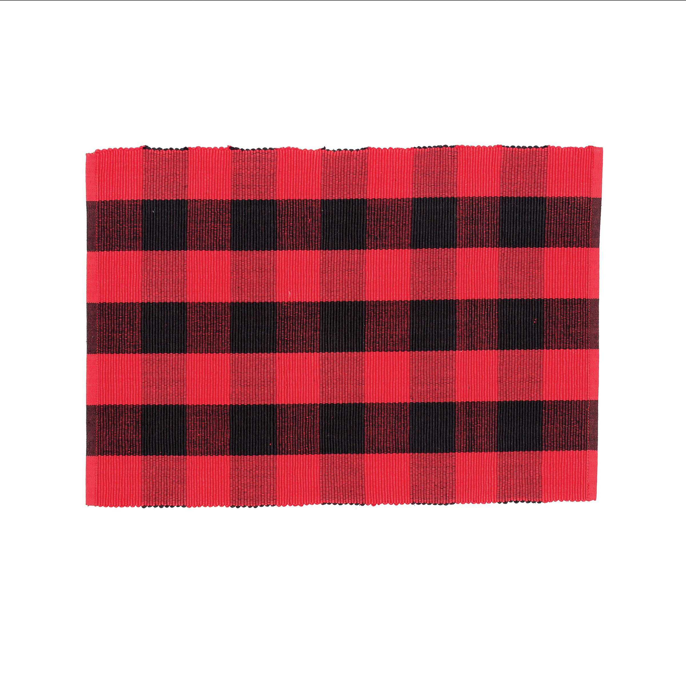 Image of C&ampF Home Franklin Placemats - Red &Black