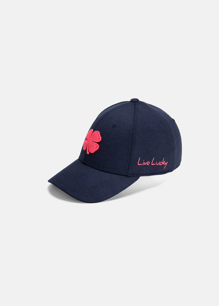 Black Clover Lucky Heather Fitted Cap for Men - Navy/Psych Pink - S/M
