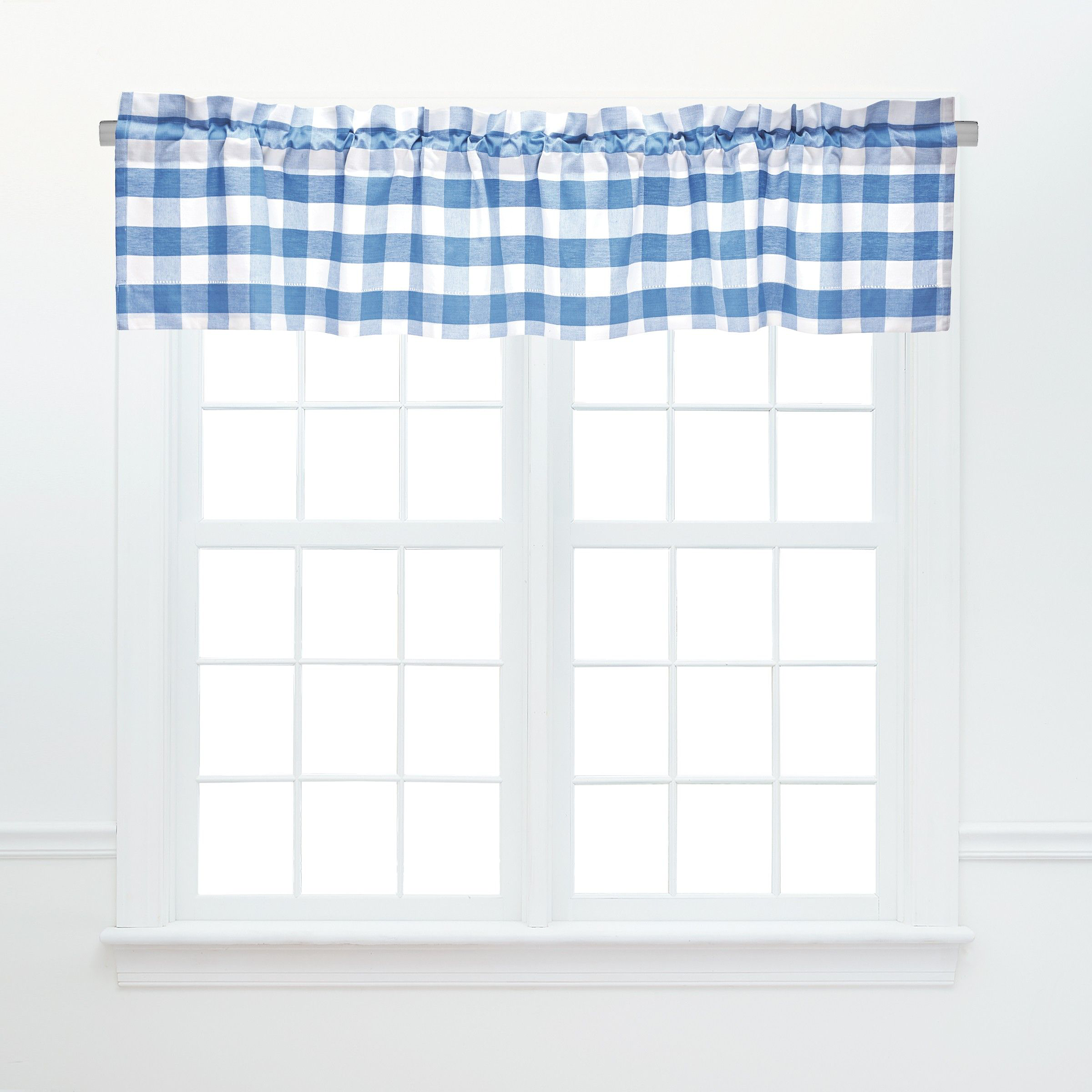 Image of C&ampF Home Franklin 2-Piece Valance Set - Cornflower Plaid