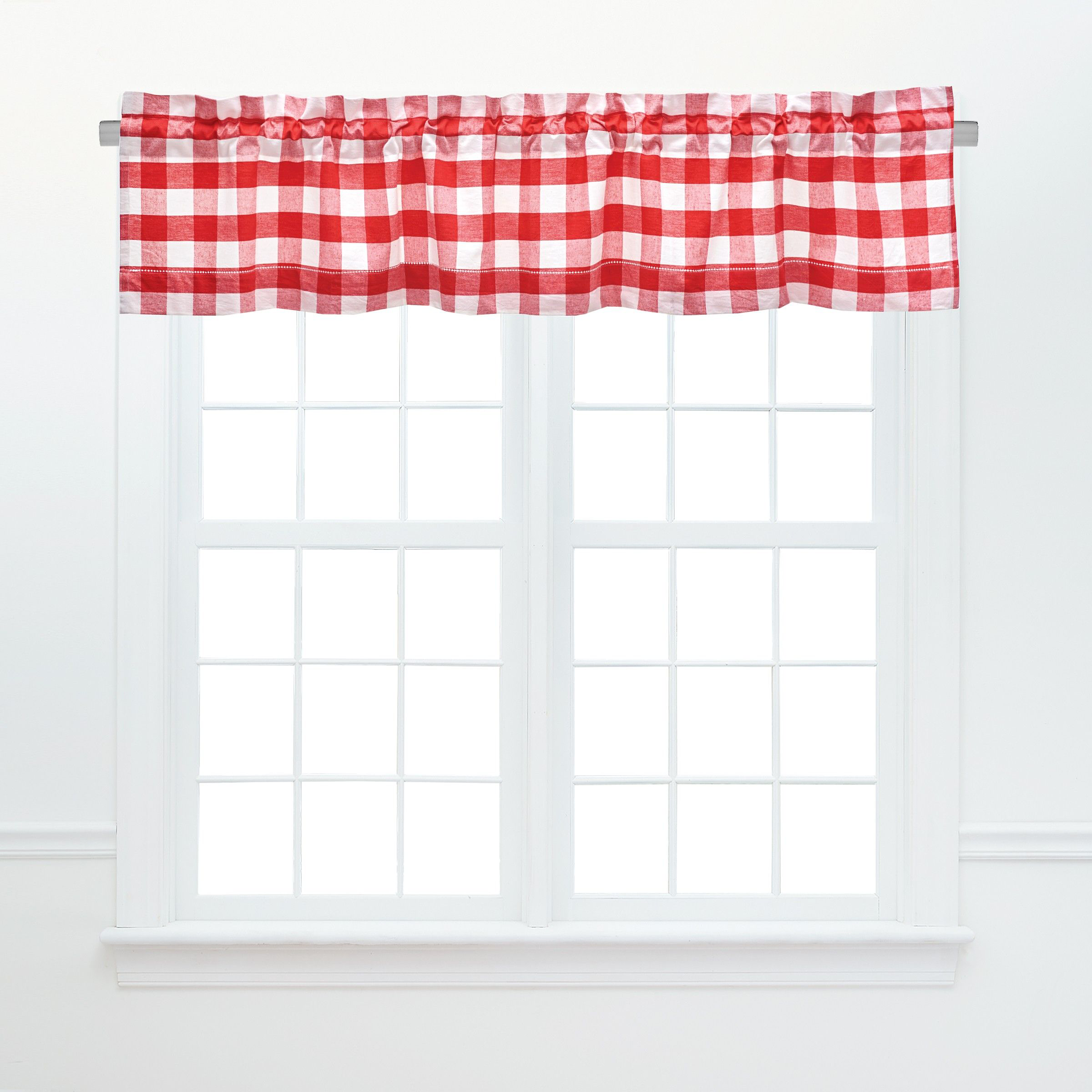 Image of C&ampF Home Franklin 2-Piece Valance Set - Red/White Plaid