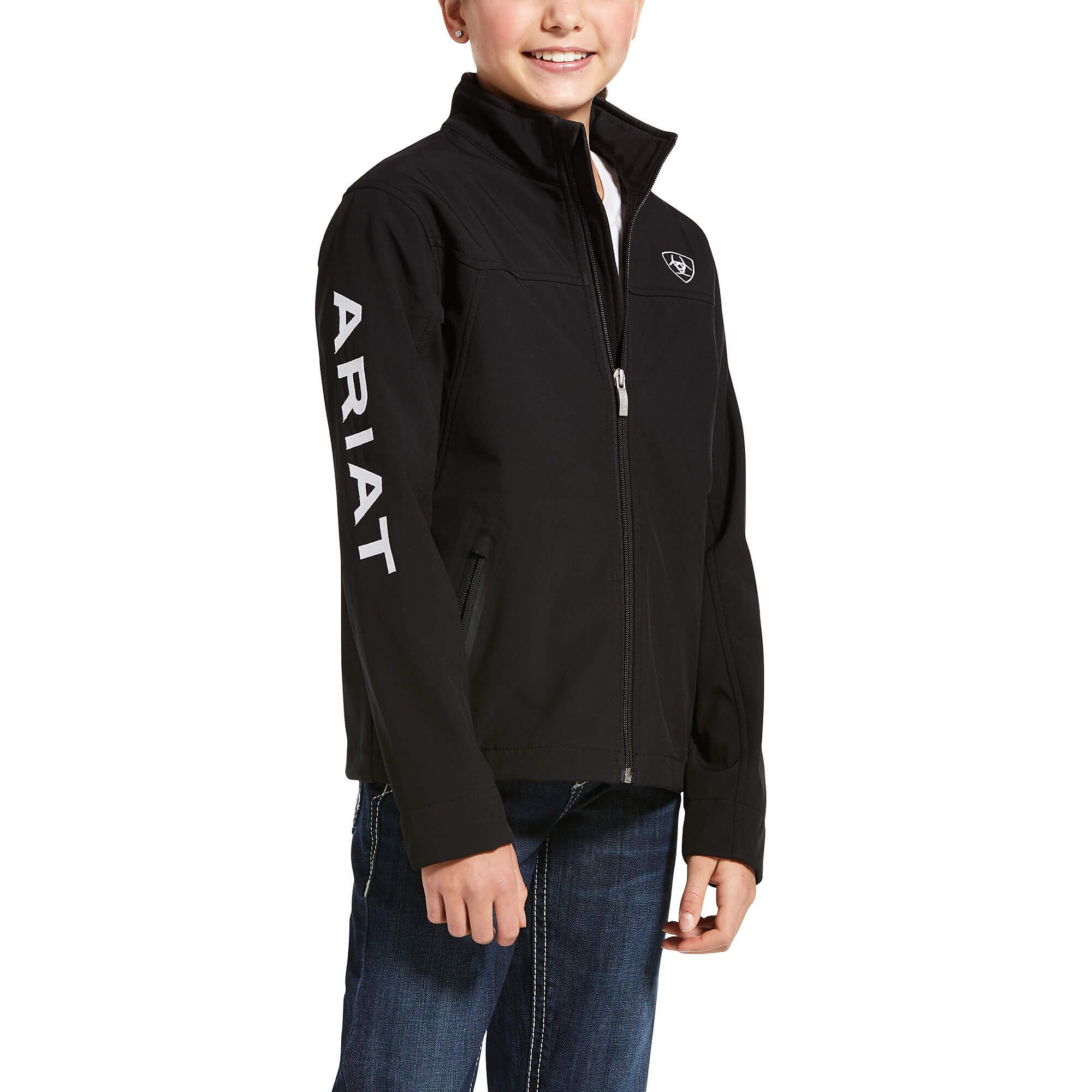 Ariat New Team Softshell Jacket for Kids - Black - XS