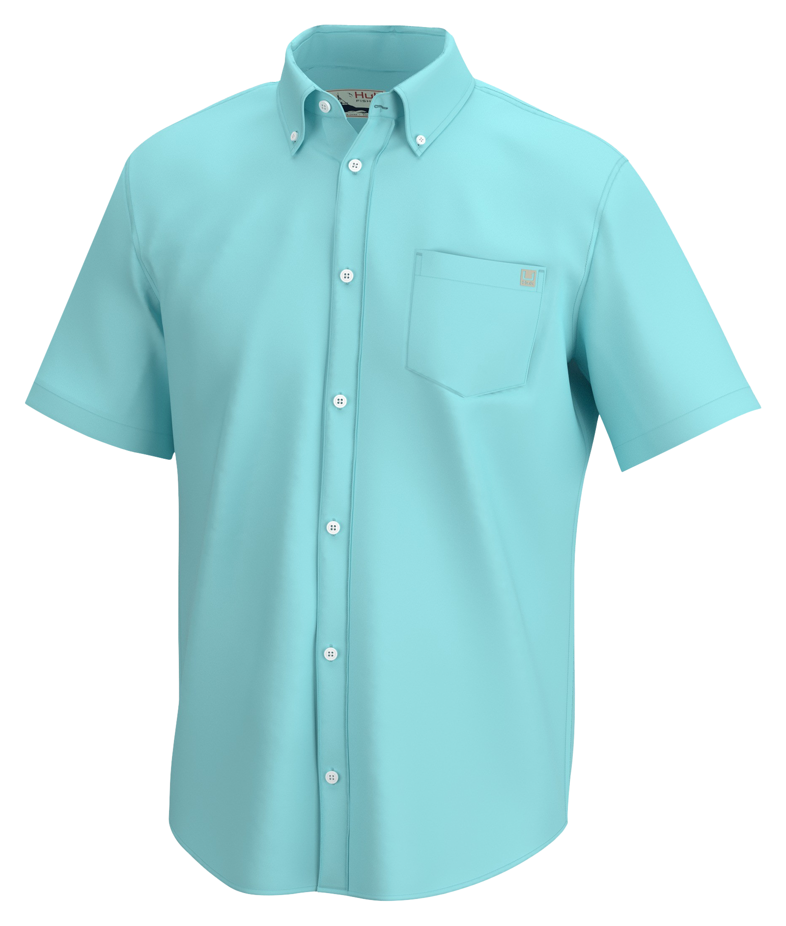 Huk Kona Solid Short-Sleeve Button-Down Shirt for Men - Island Paradise - S - Huk
