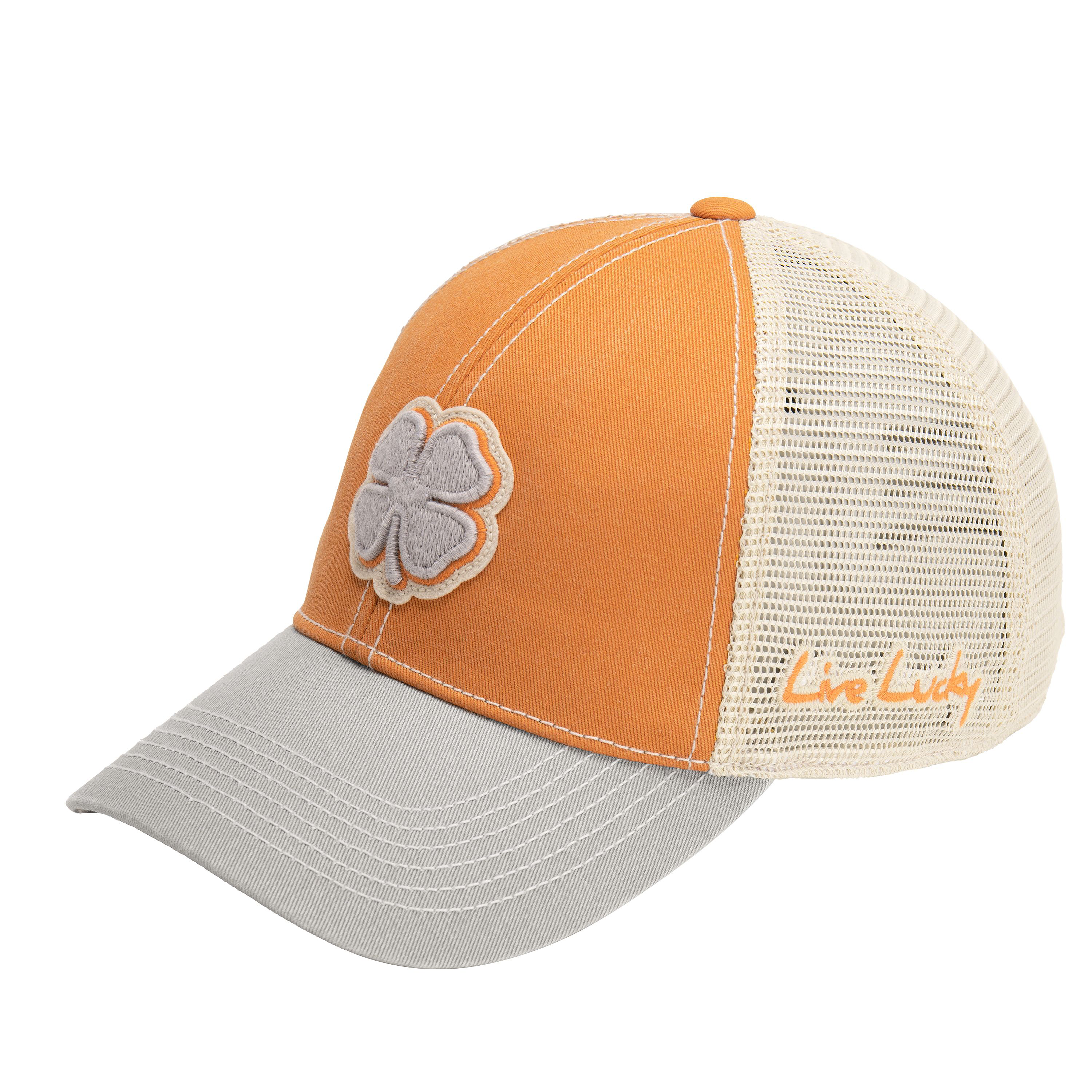 Black Clover 2-Tone Vintage 19 Mesh-Back Cap - Orange/Grey/Stone