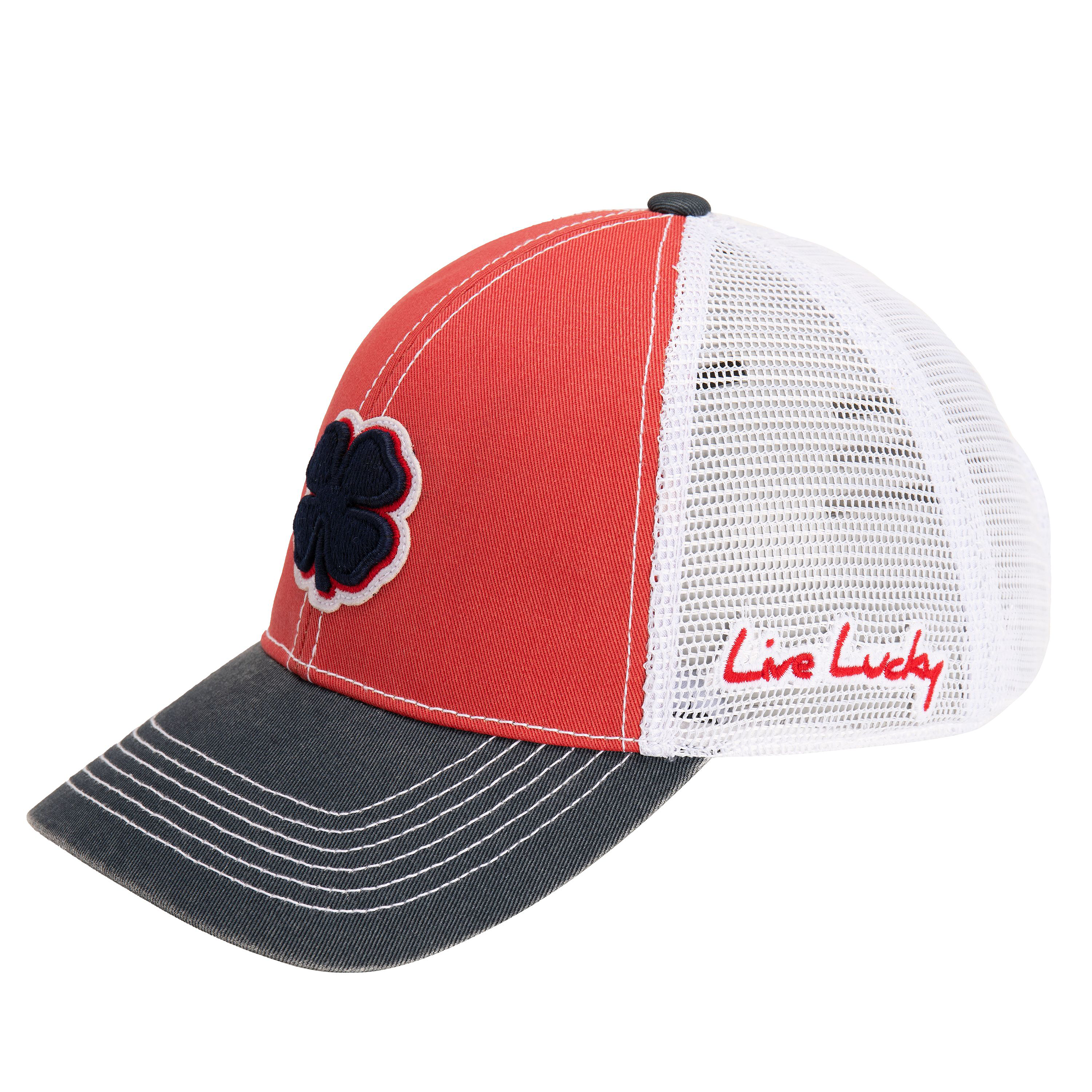Black Clover 2-Tone Vintage 19 Mesh-Back Cap - Red/Navy/White